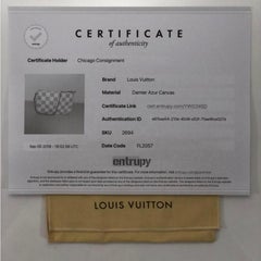 Louis Vuitton Damier Azur Pochette Accessories Mini Wristlet Handbag