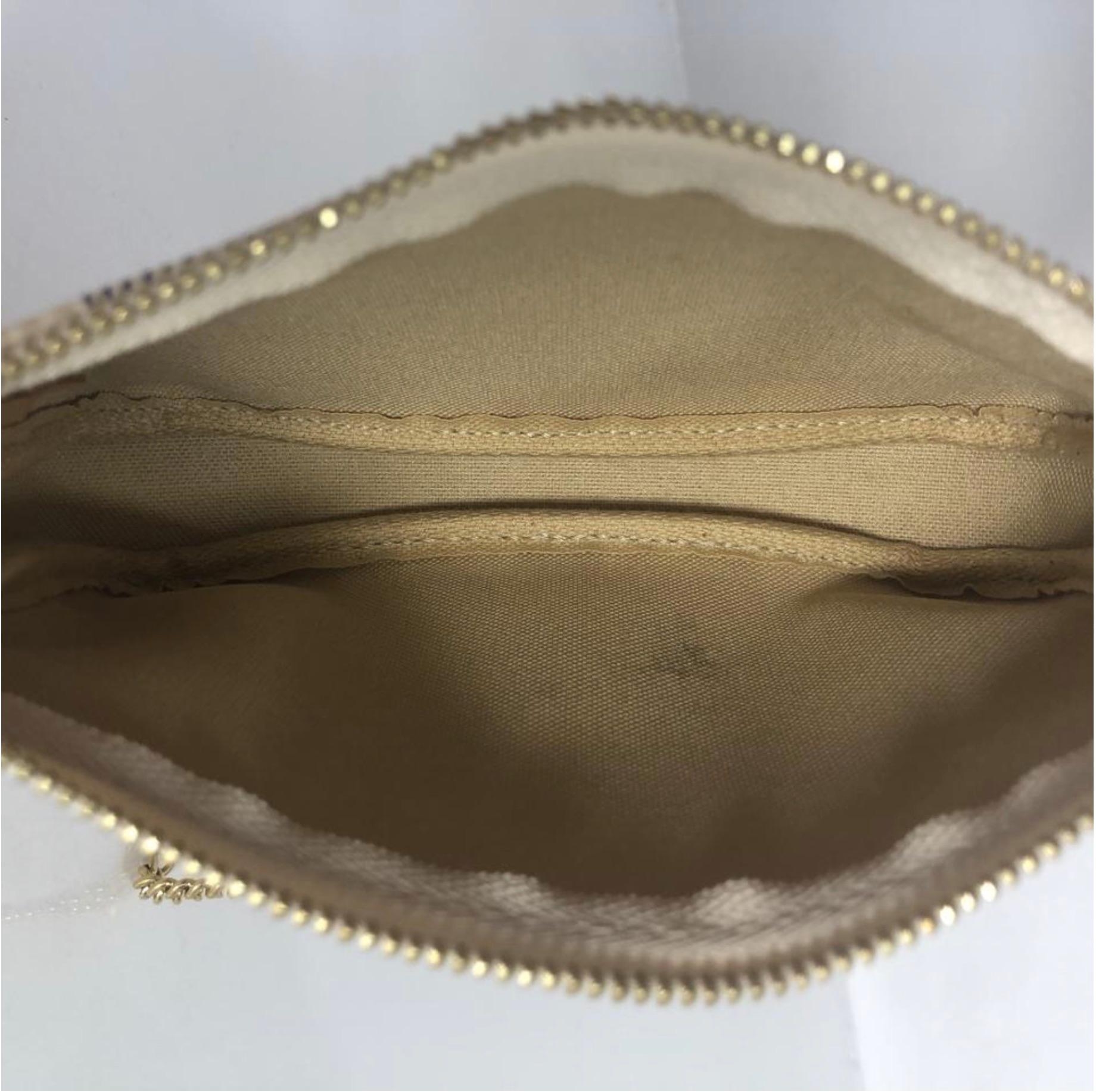 Louis Vuitton Damier Azur Pochette Accessories Mini Wristlet Handbag For Sale 2