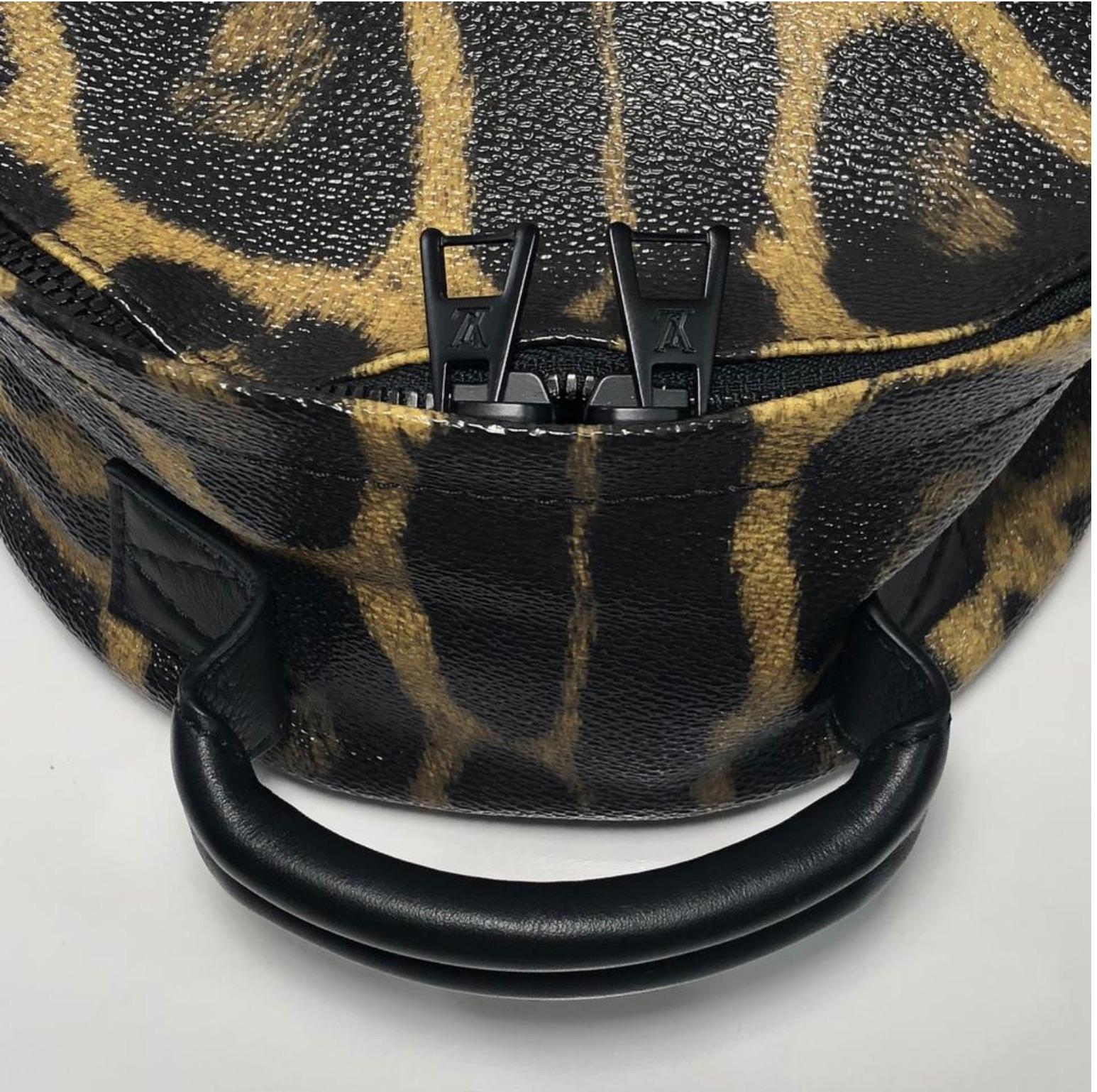 Black Louis Vuitton Limited Edition Wild Animal Print Palm Springs PM Backpack For Sale