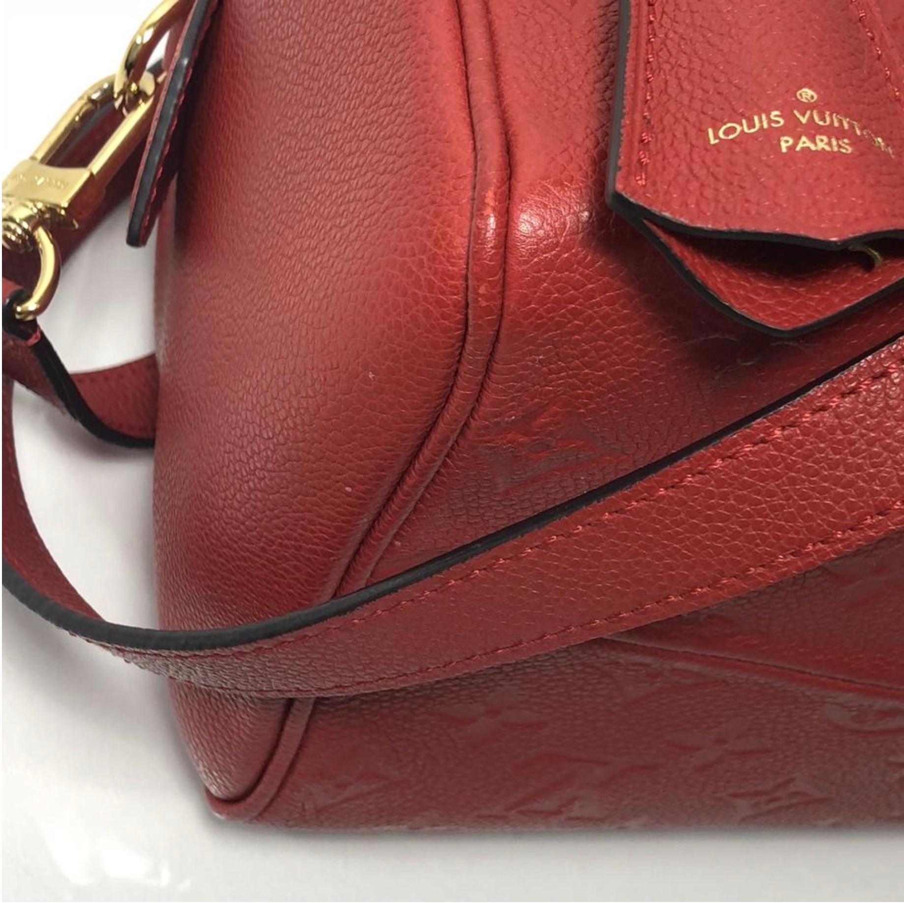 Louis Vuitton Empreinte Speedy 25 in Red Satchel Handbag For Sale 3
