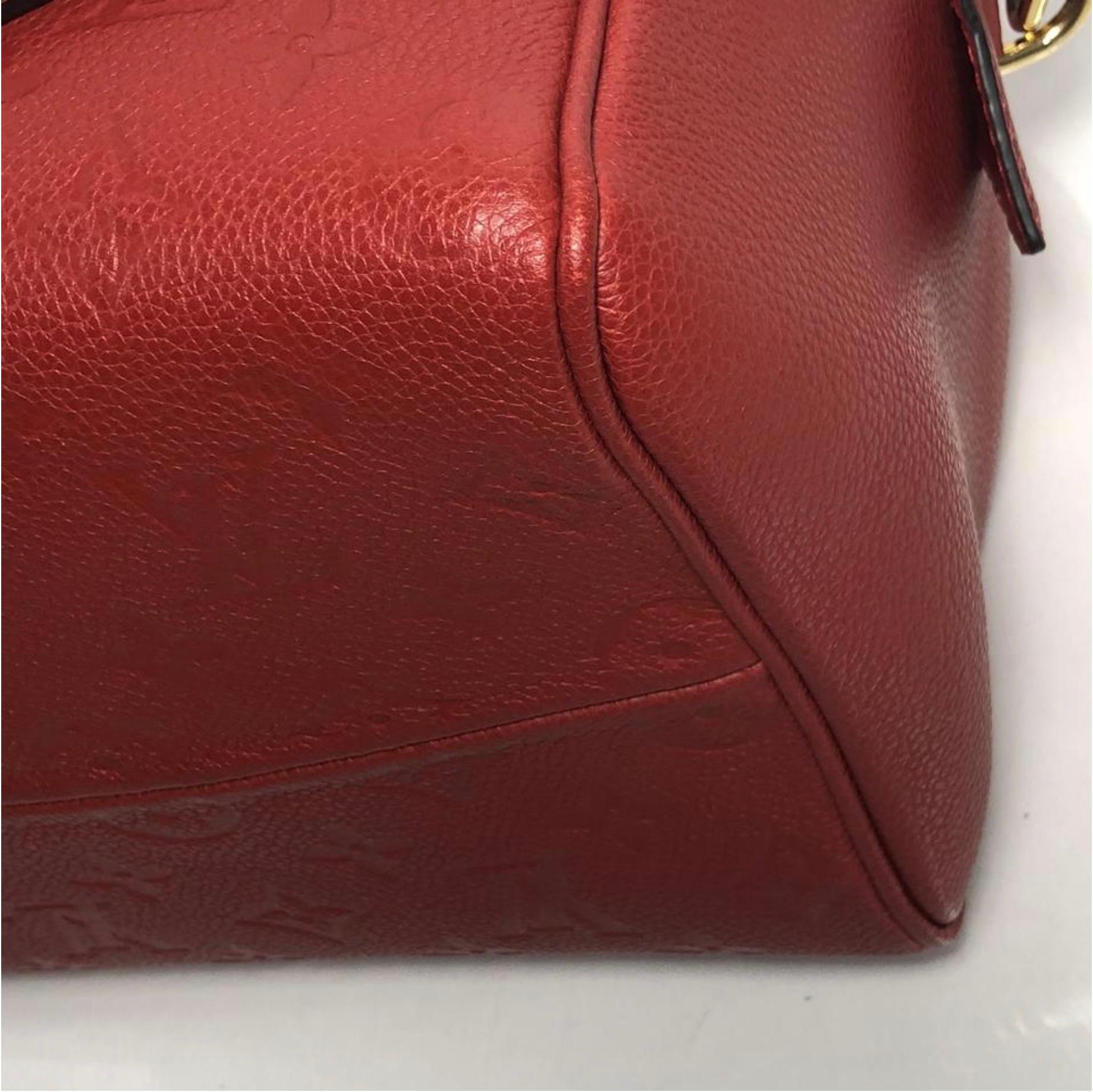 Louis Vuitton Empreinte Speedy 25 in Red Satchel Handbag For Sale 4