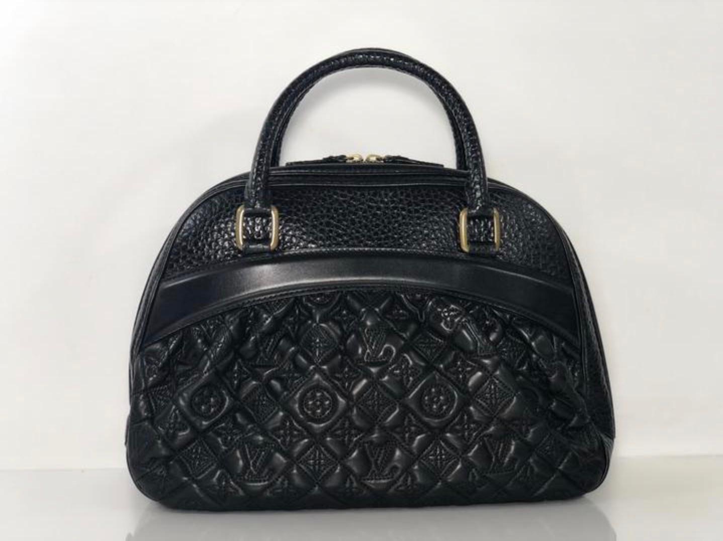 Louis Vuitton Vienna Leather Mizi Satchel Handbag In Excellent Condition For Sale In Saint Charles, IL