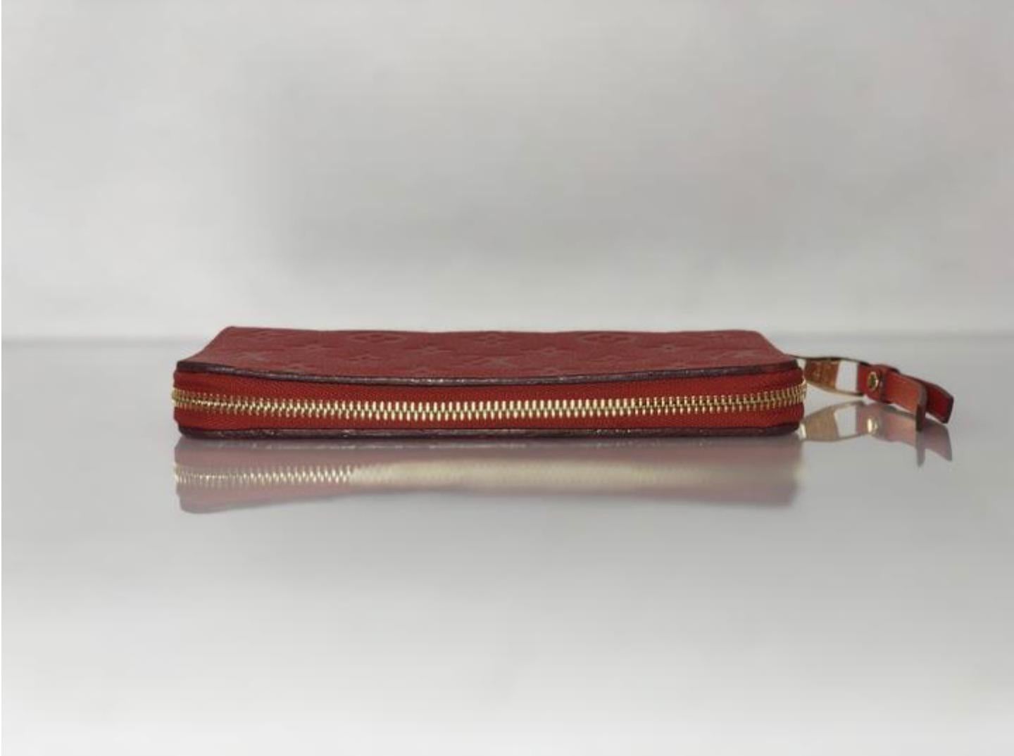 Louis Vuitton Empreinte Sarah Wallet in Red For Sale 1