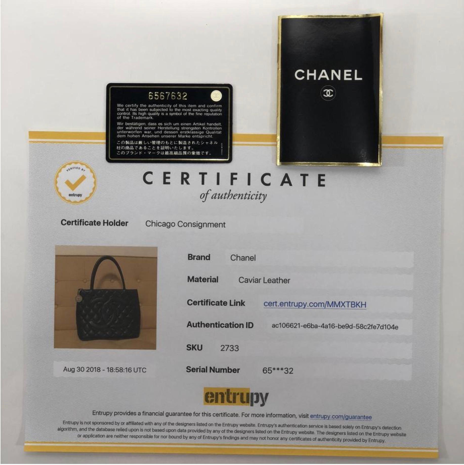 MODEL - Chanel Caviar Leather Medallion with Silver Hardware in Black Shoulder Handbag

CONDITION - Exceptional! No visibile signs of wear.

SKU - 2733

ORIGINAL/CURRENT RETAIL PRICE - 2900 + tax

DATE/SERIAL CODE - 6567632

ORIGIN -