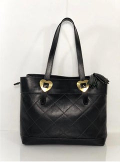 Dooney and Bourke Smooth Leather Quilted Tote in Black