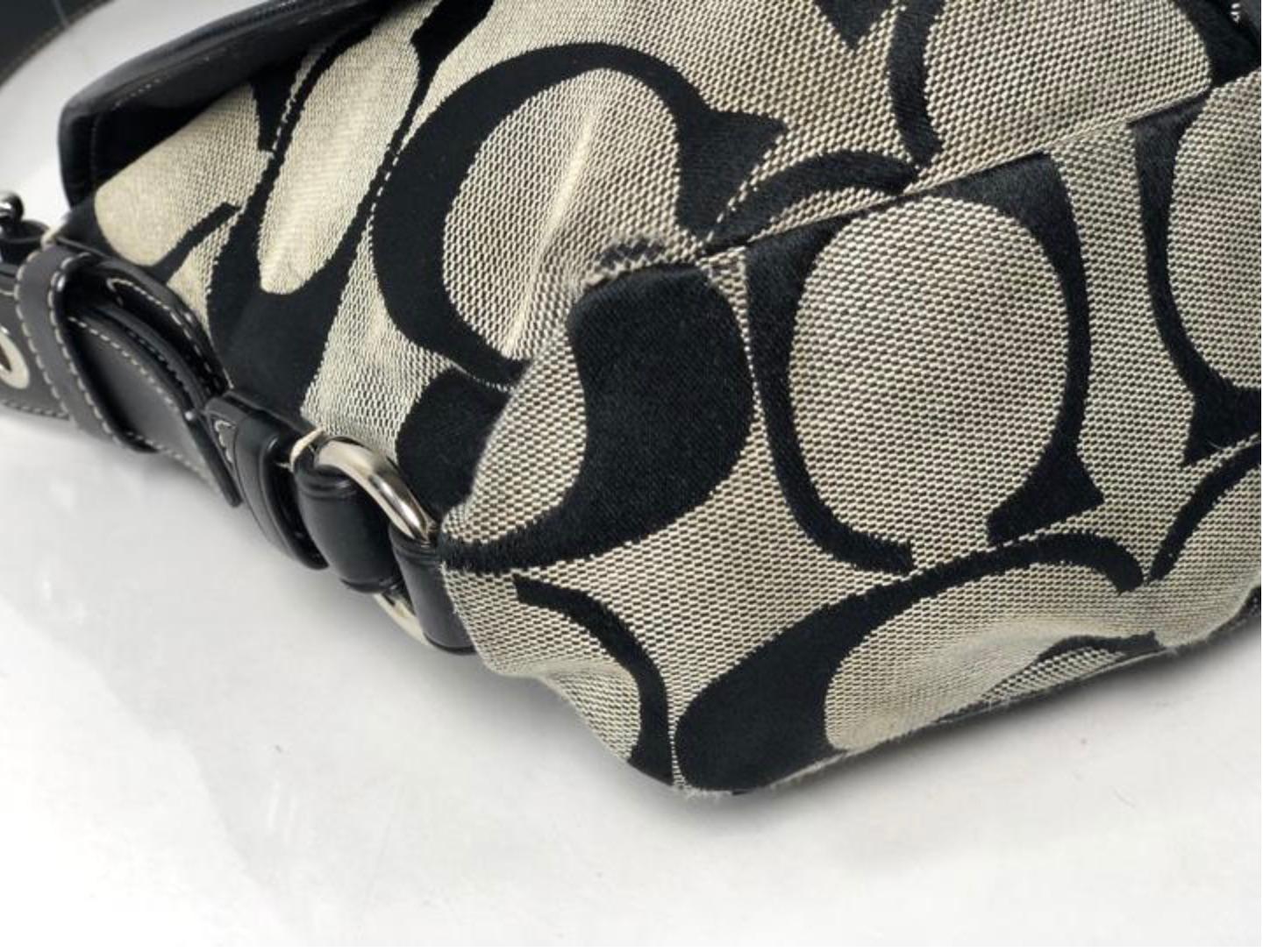 Black Coach Signature Jacquard Canvas Duffle Crossbody Shoulder Handbag For Sale