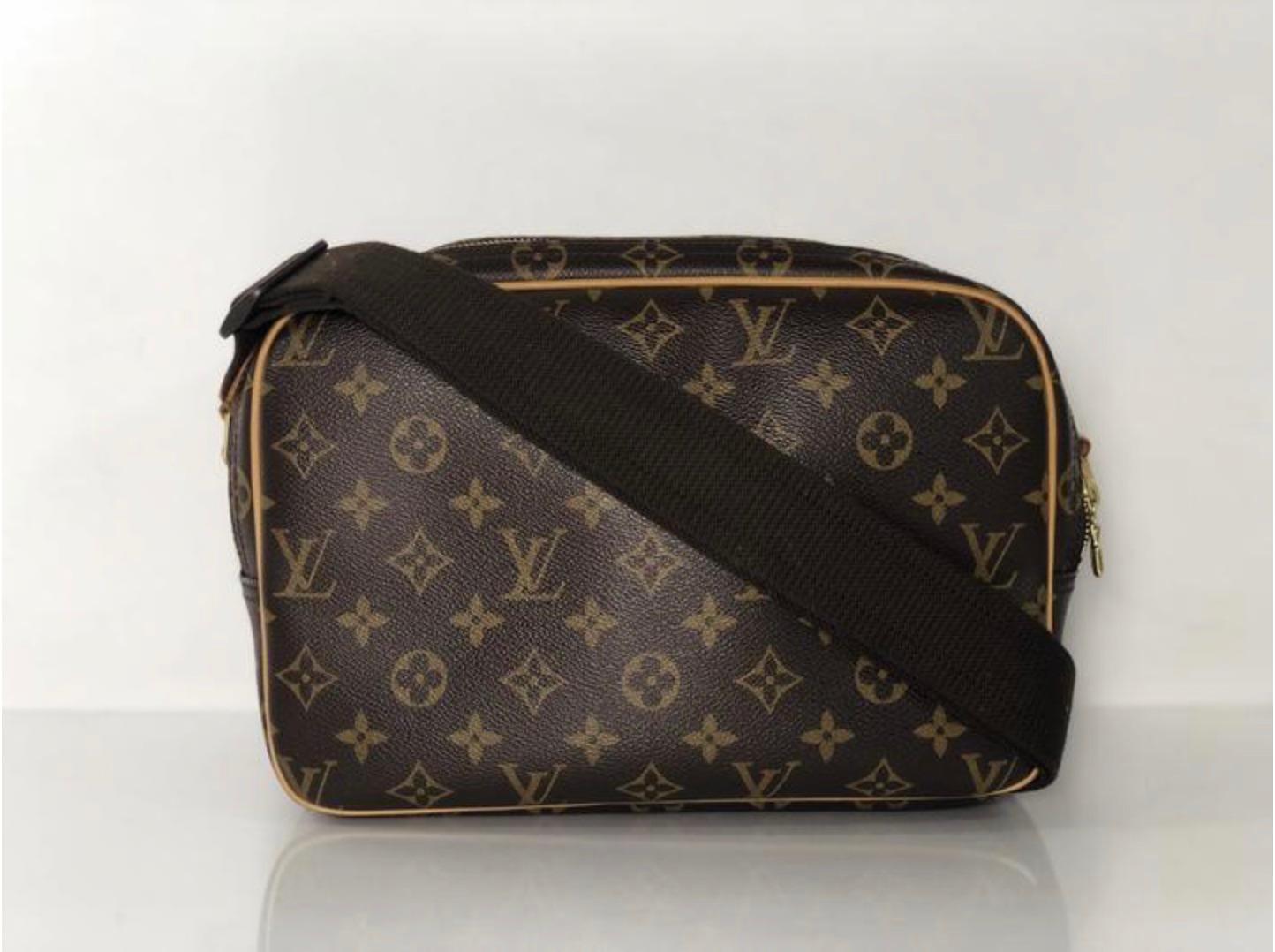 Black Louis Vuitton Monogram Reporter PM Messenger Crossbody Shoulder Handbag For Sale