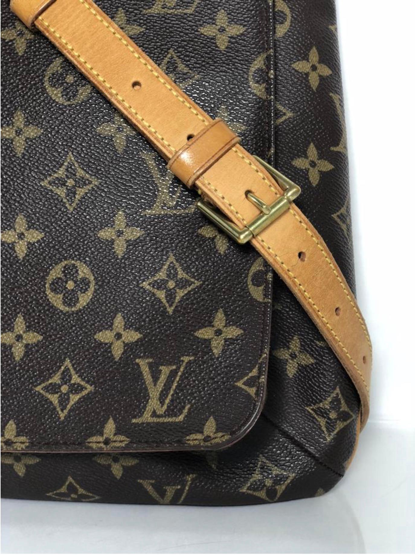 Black  Louis Vuitton Monogram Musette Salsa GM Crossbody Shoulder Handbag