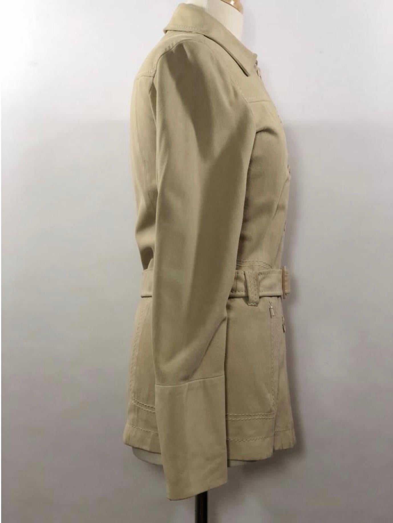 Brown Faconnable Goatskin Fall or Spring Jacket with Belt For Sale