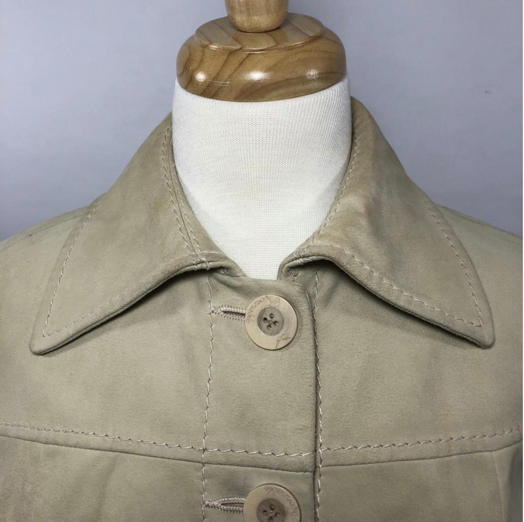 Faconnable Goatskin Fall or Spring Jacket with Belt For Sale 2