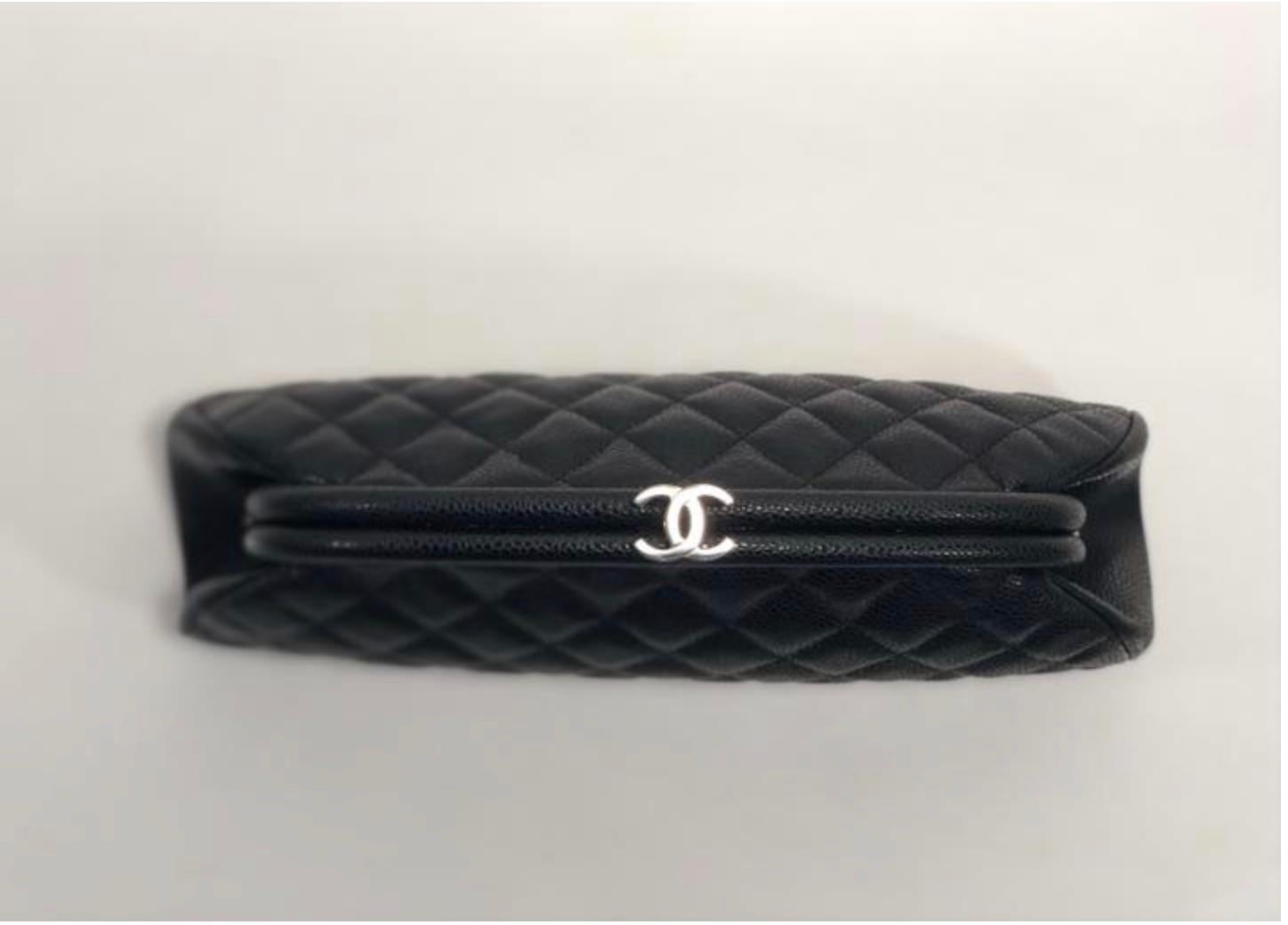 Chanel Caviar Leather Timeless Frame Evening Clutch with Kiss-lock in Black 1