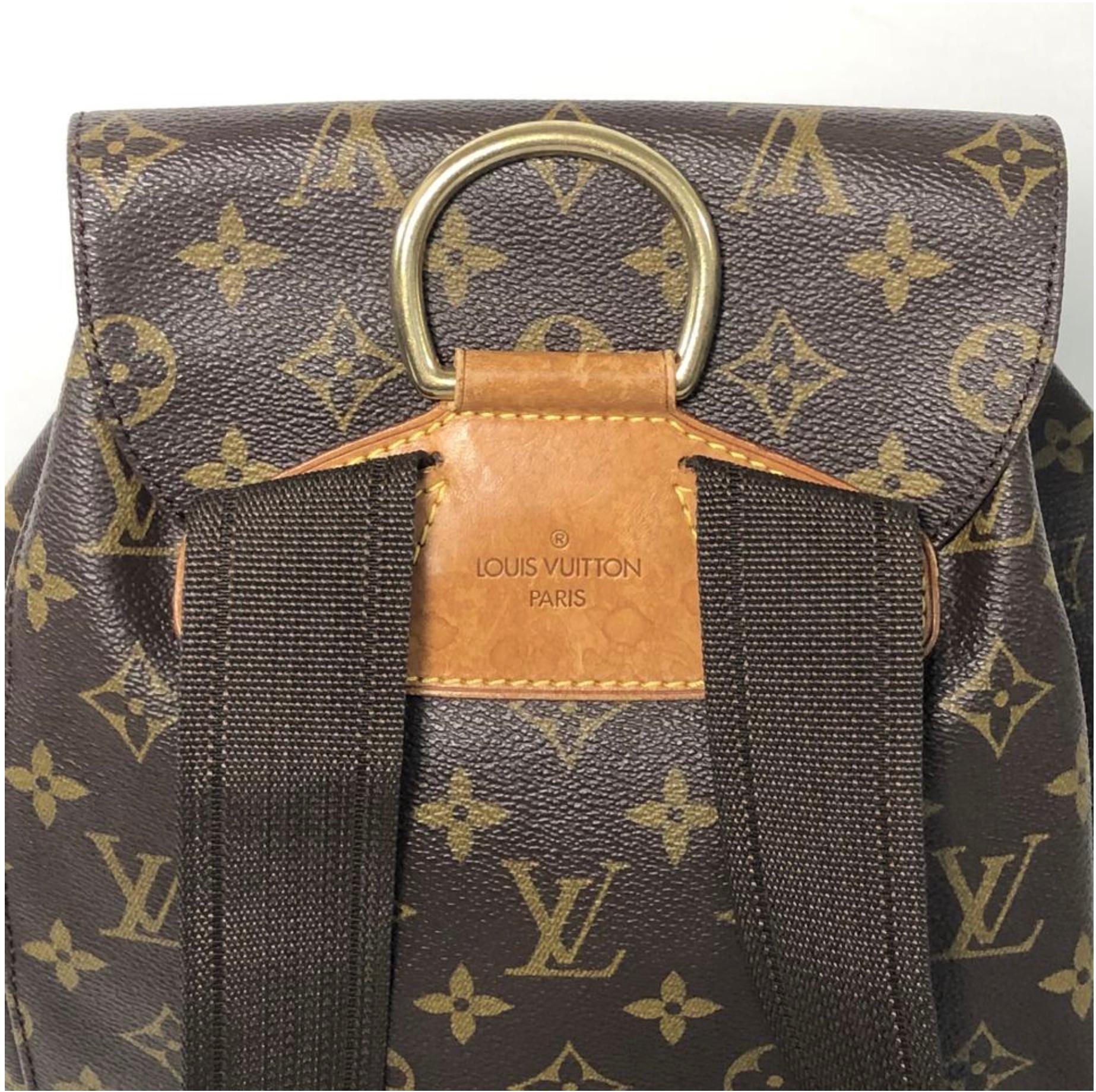 Women's or Men's Louis Vuitton Monogram Montsouris GM Backpack Handbag For Sale