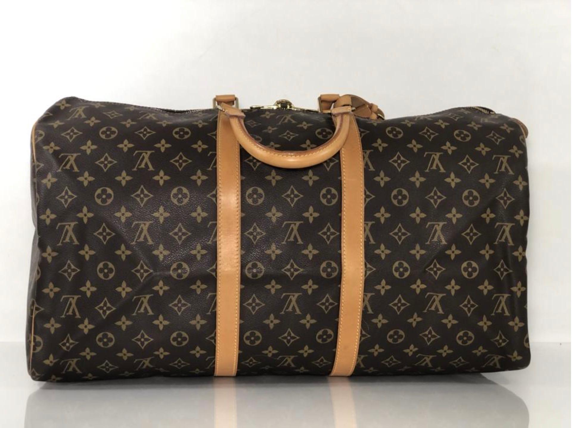  Louis Vuitton Monogram Keepall 55 Top Handle Travel Bag For Sale 1