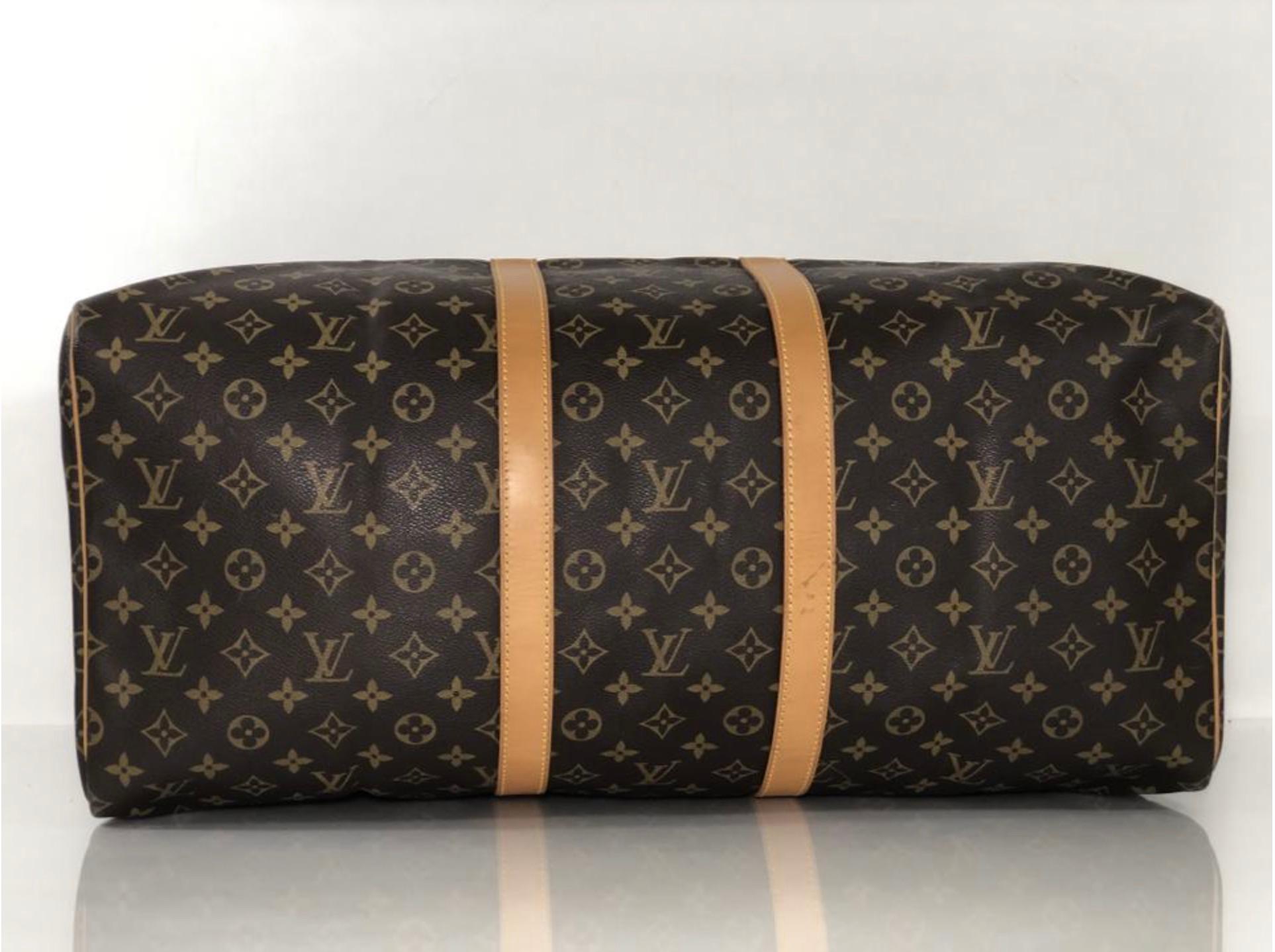  Louis Vuitton Monogram Keepall 55 Top Handle Travel Bag For Sale 3