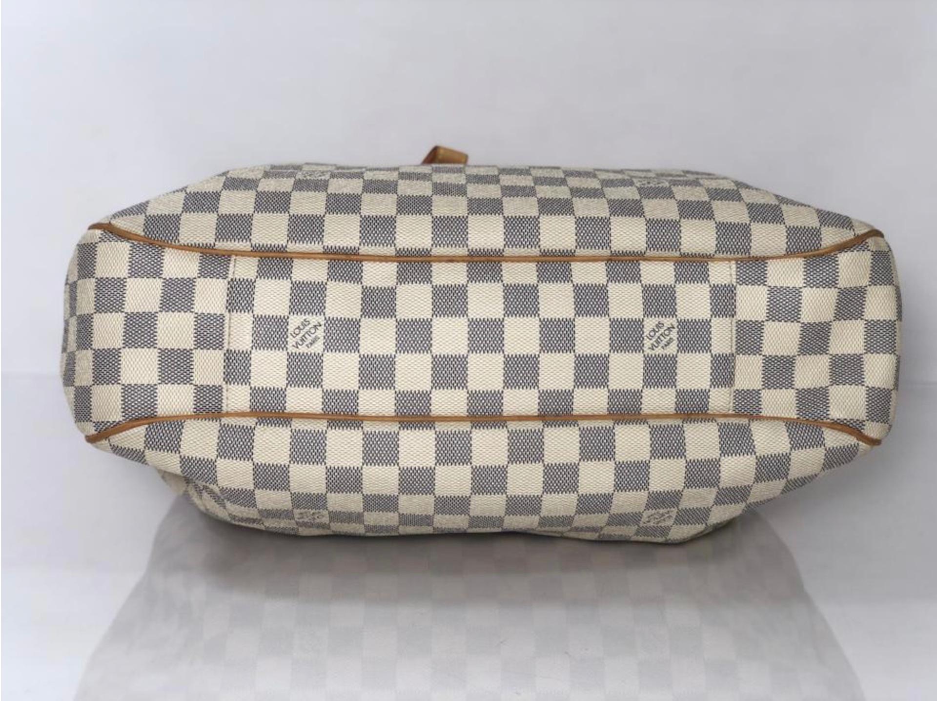 Louis Vuitton Damier Azur Evora MM Shoulder Handbag For Sale 2