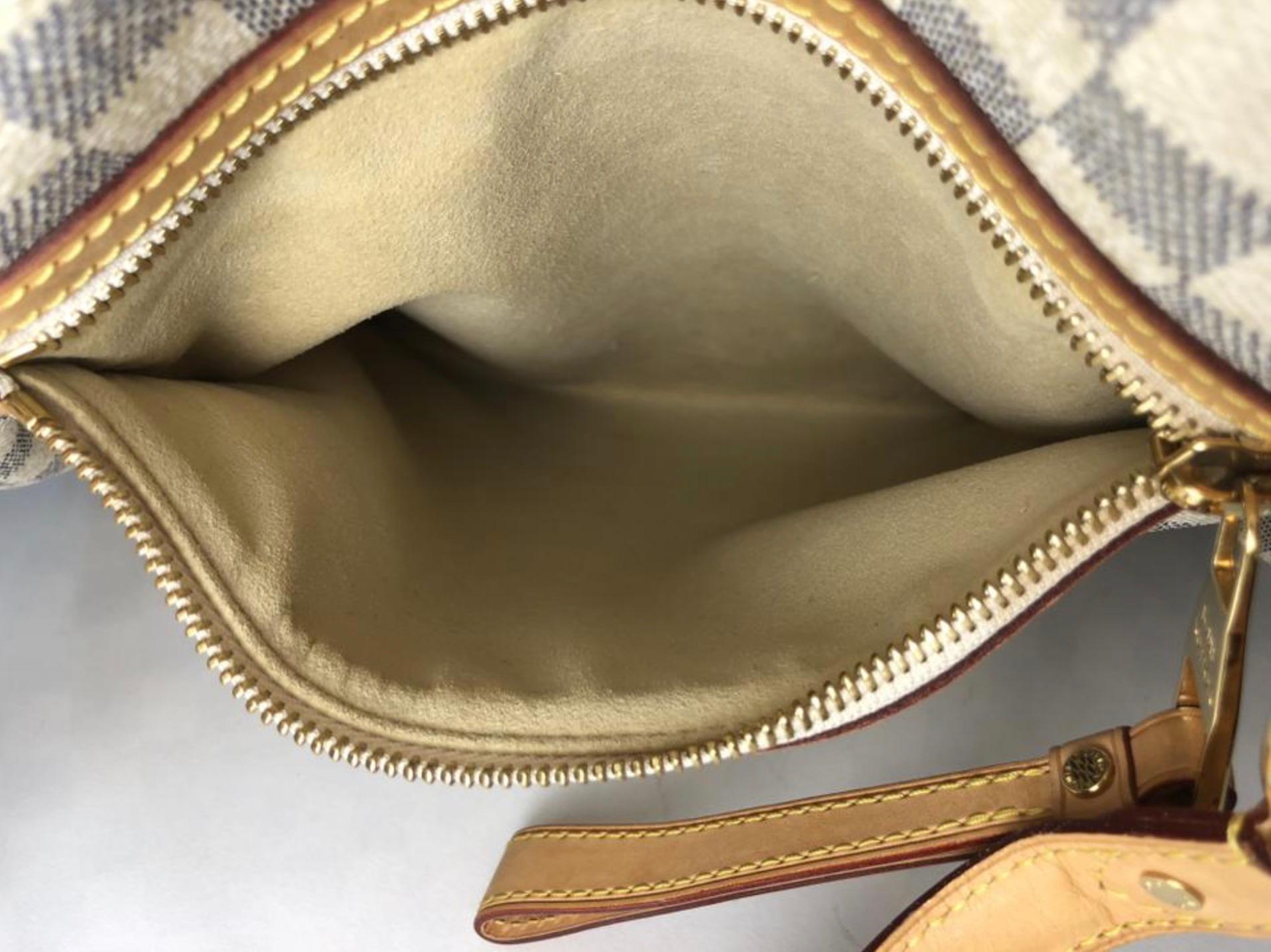 Louis Vuitton Damier Azur Evora MM Shoulder Handbag For Sale 4
