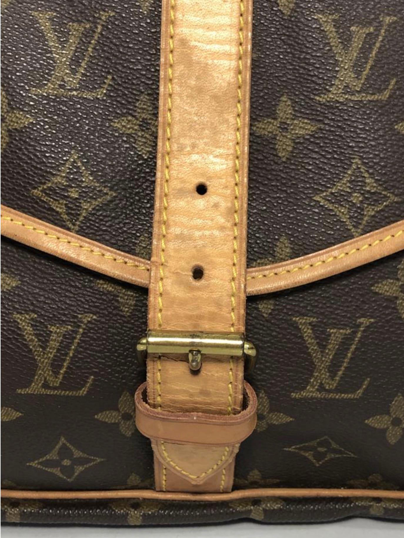  Louis Vuitton Monogram Saumur 35 Crossbody Shoulder Handbag For Sale 1