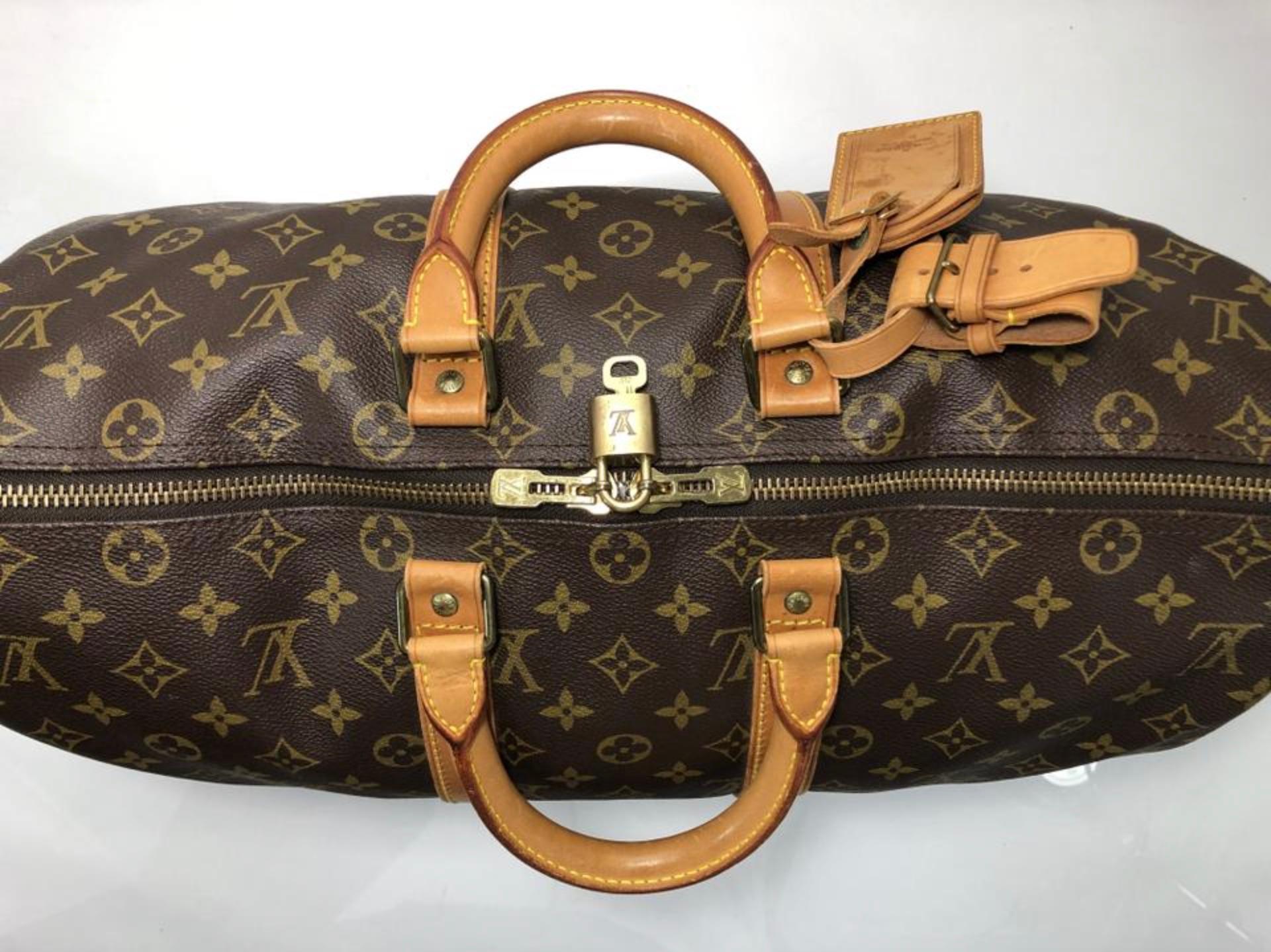 Louis Vuitton Monogram Keepall 45 Top Handle Travel Bag For Sale 1