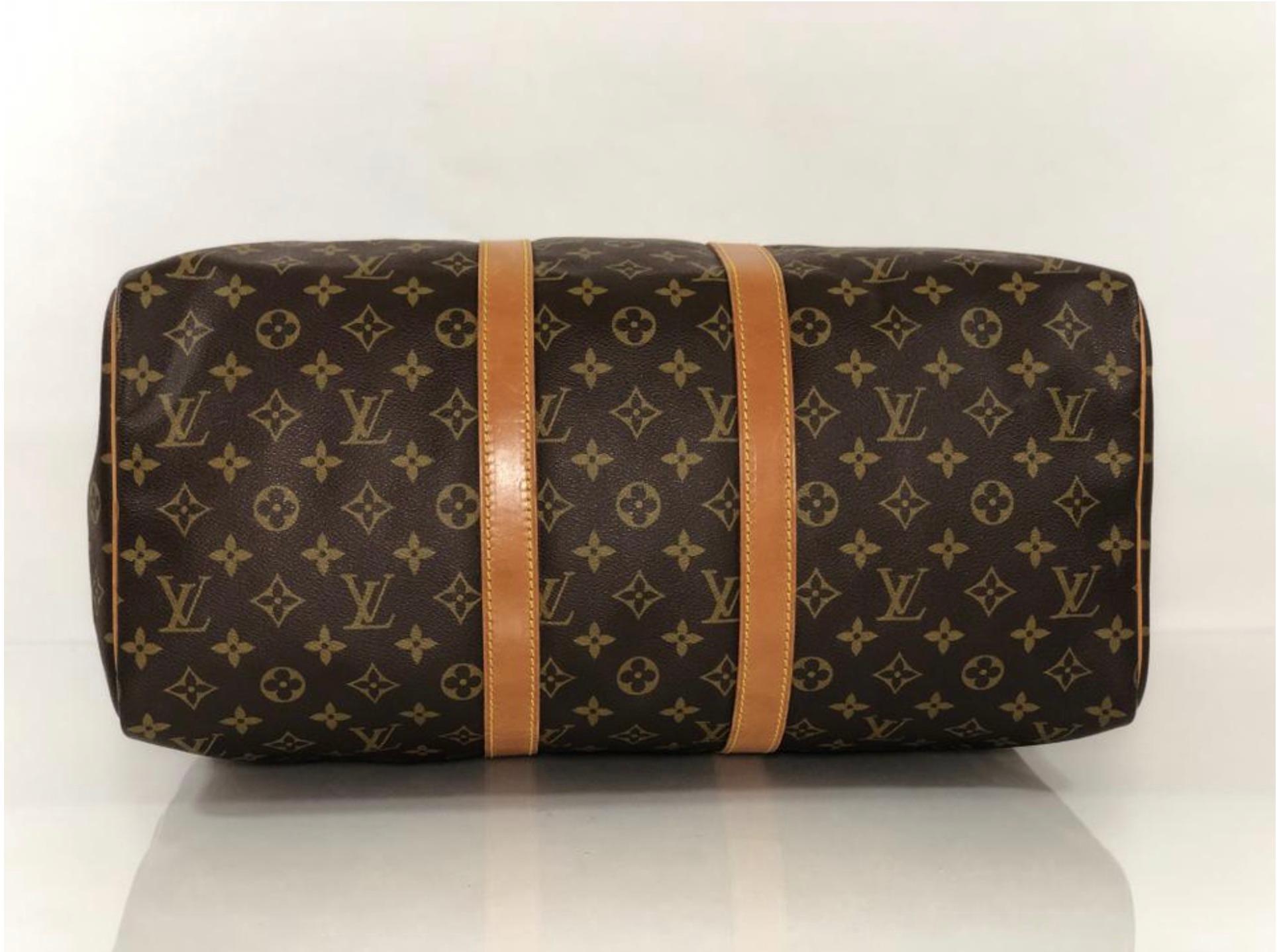  Louis Vuitton Monogram Keepall 45 Top Handle Travel Bag For Sale 2