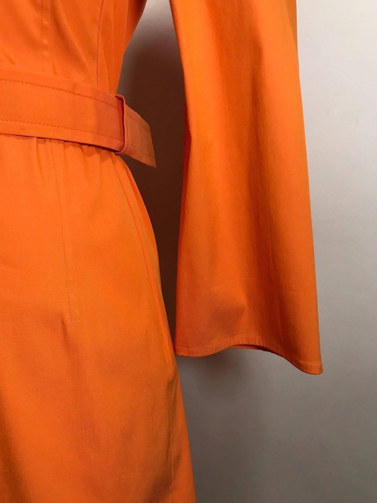 Hugo Boss Belted Orange Shirt Dress For Sale 2