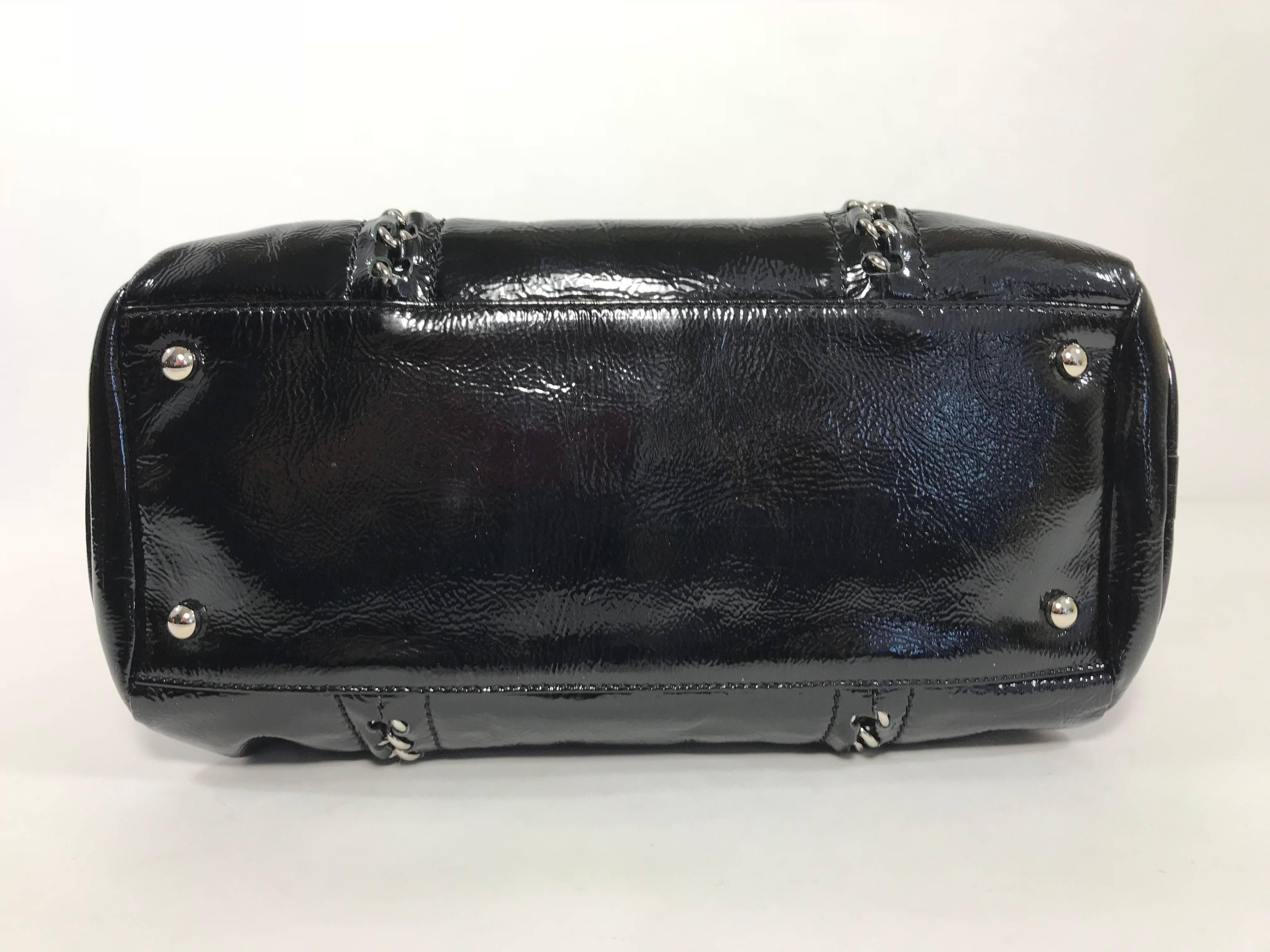 Chanel Black Patent Leather Shoulder Bag  3