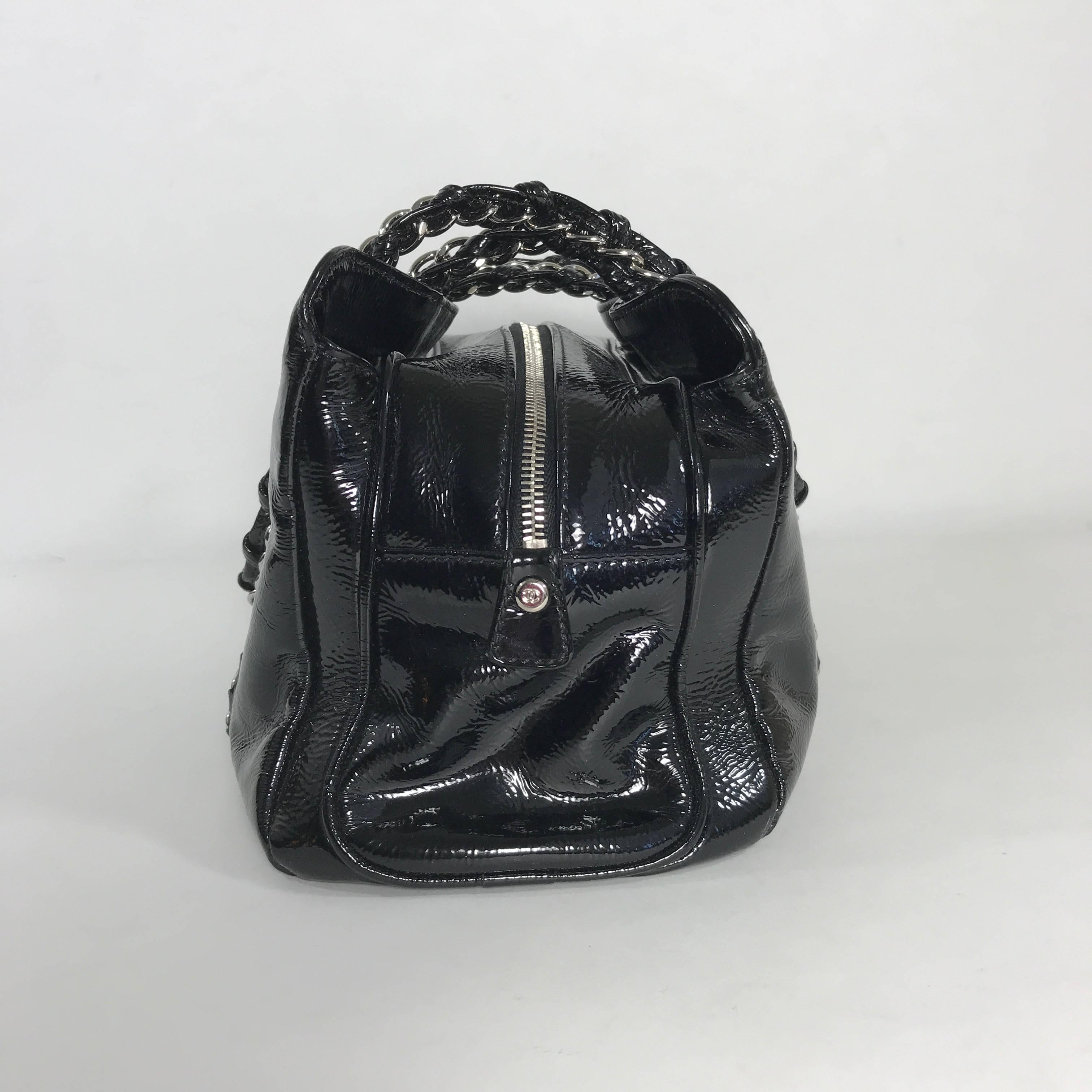 Chanel Black Patent Leather Shoulder Bag  1
