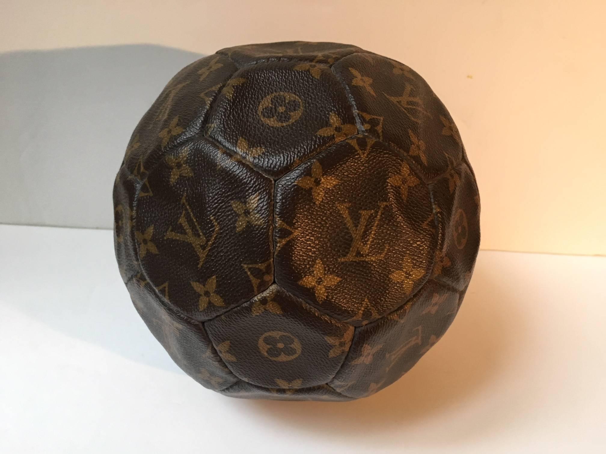Black Louis Vuitton  rare Leather Soccer Ball, World Cup France 1998 Limited Edition 