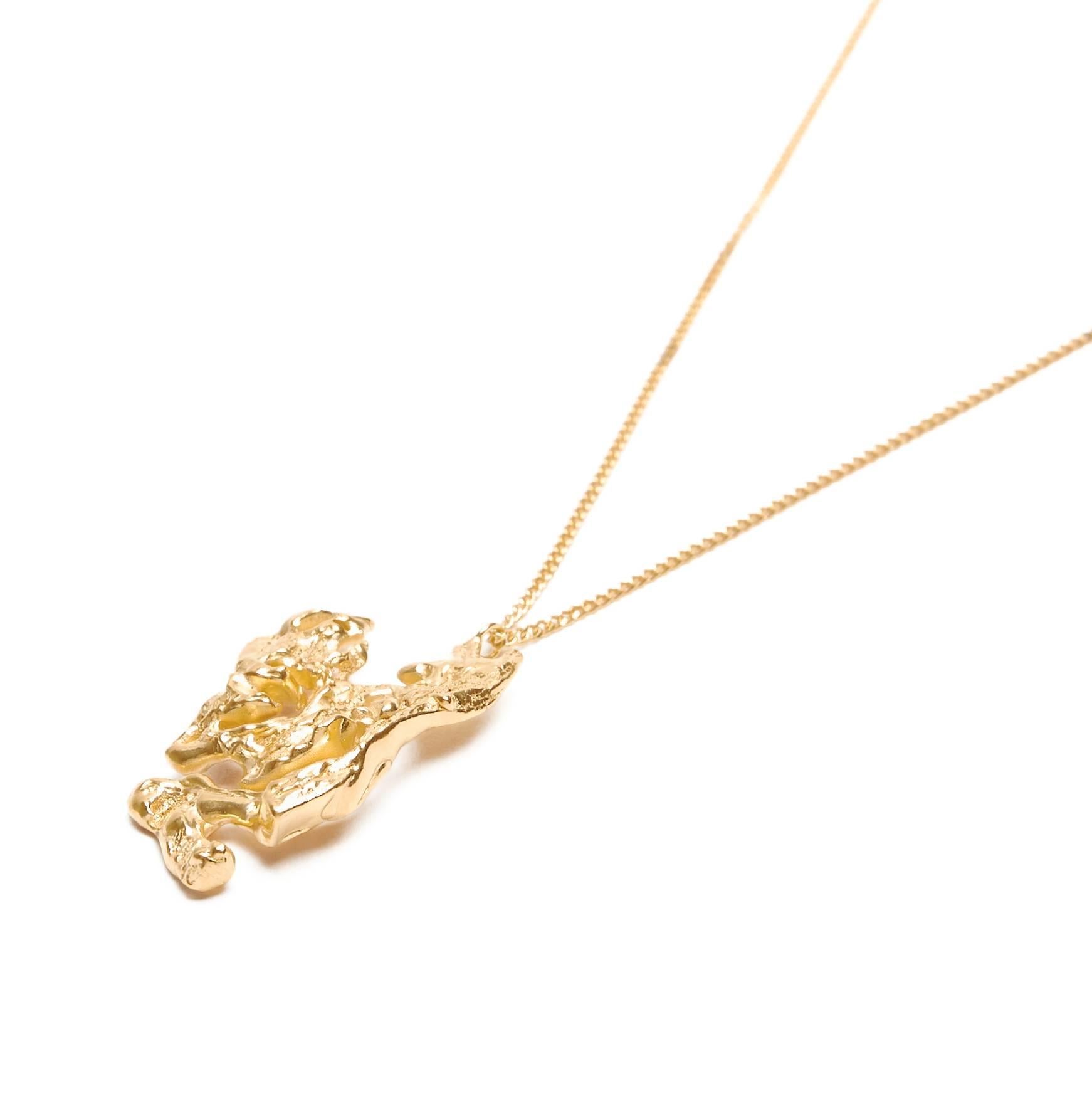 Contemporary Loveness Lee Chinese Zodiac Rat Horoscope Gold Pendant Necklace For Sale