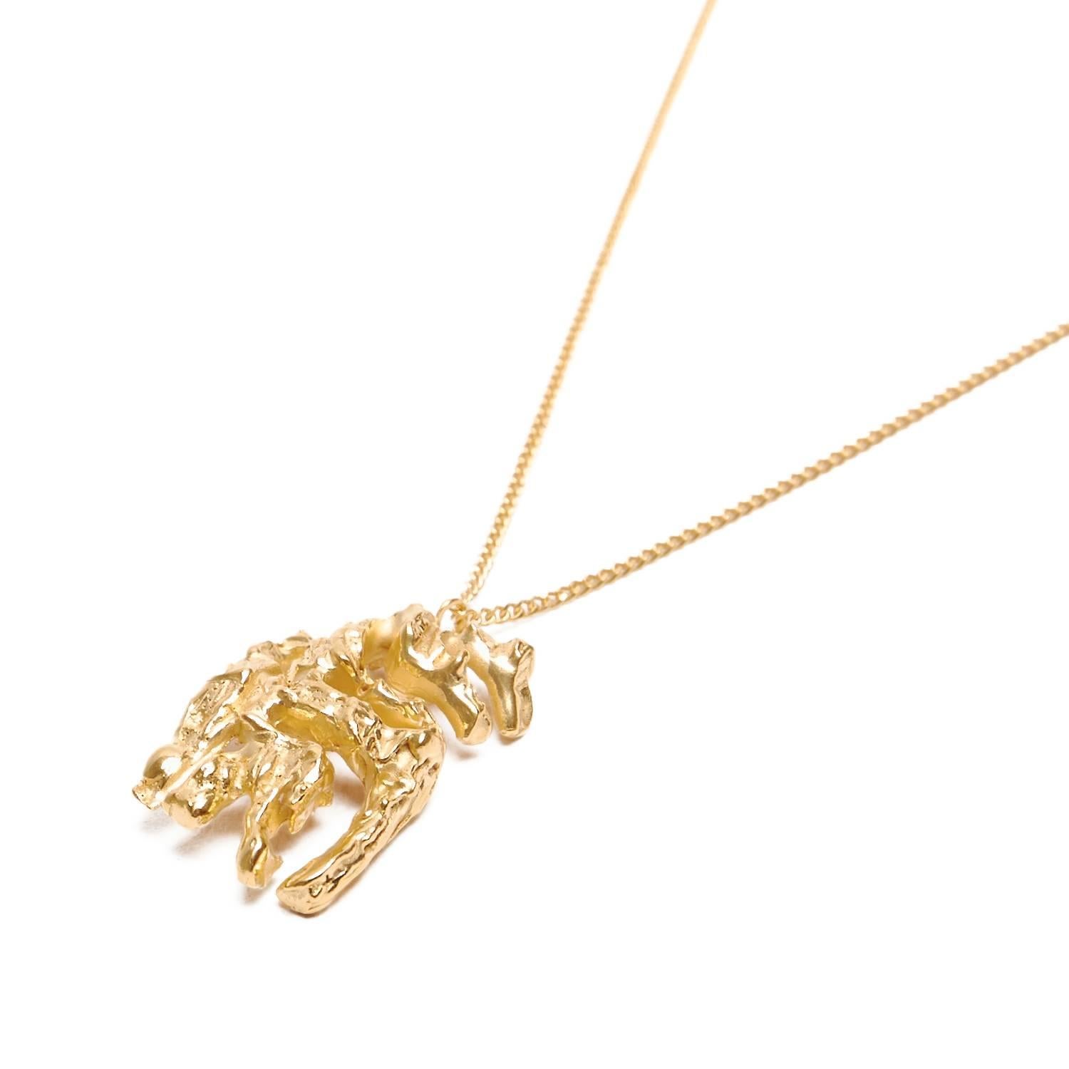 Contemporary Loveness Lee Chinese Zodiac Tiger Horoscope Gold Pendant Necklace For Sale