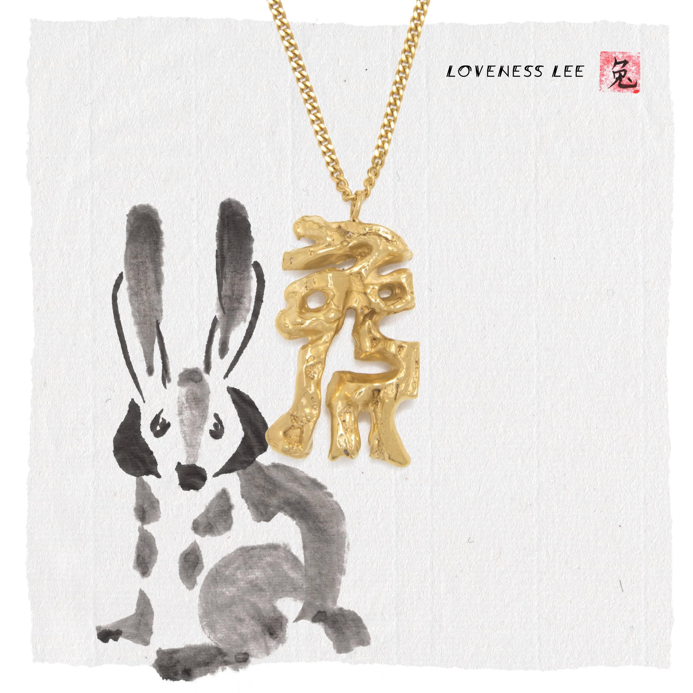 chinese zodiac rabbit necklace