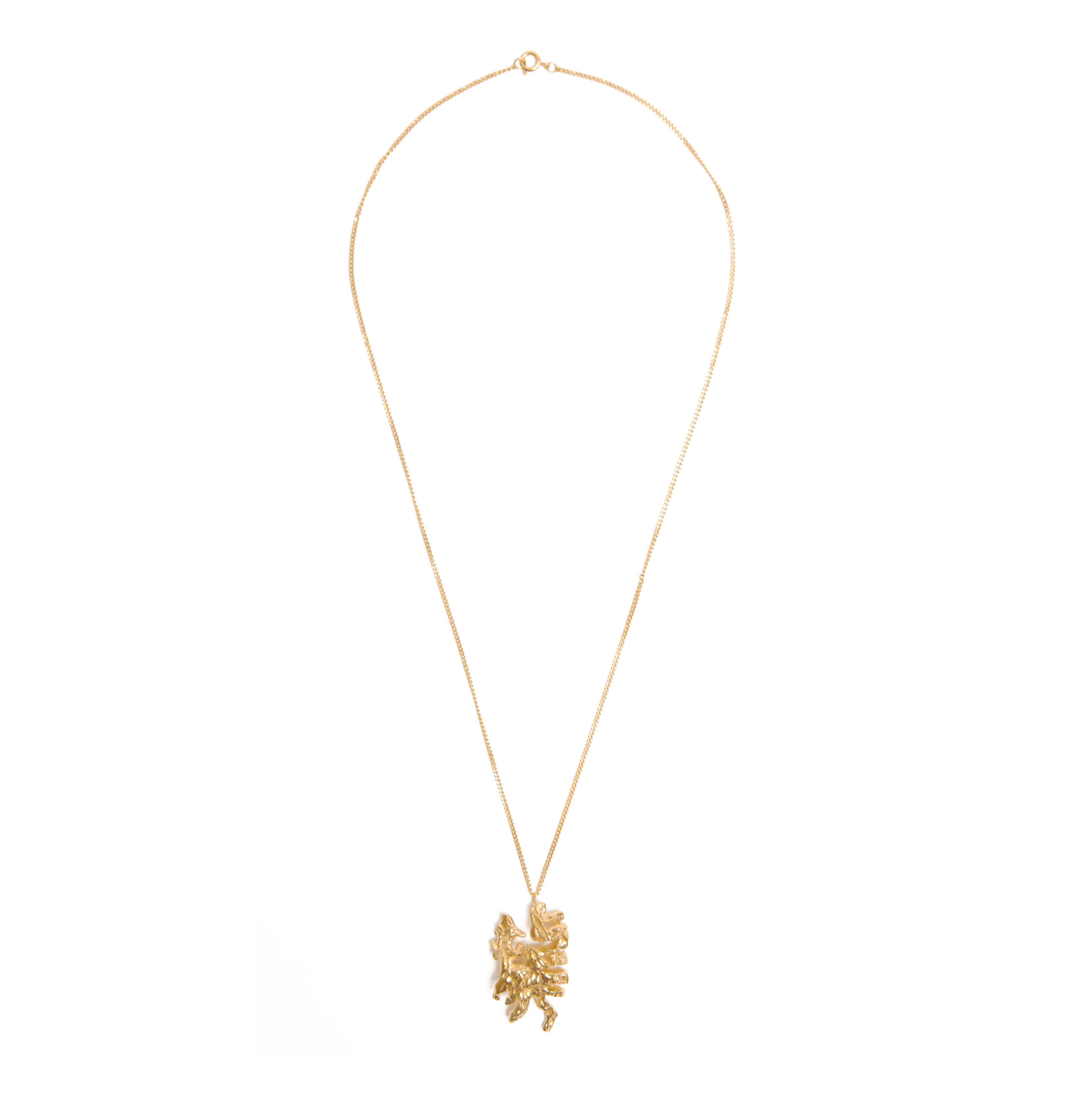 The Chinese zodiac Dragon necklace is inspired by the ancient Chinese calligraphy character of Dragon (Long 龍), the fifth of the twelve signs of the Chinese zodiac. The Dragon is the only imaginary or fantastical animal in the zodiac, and – perhaps