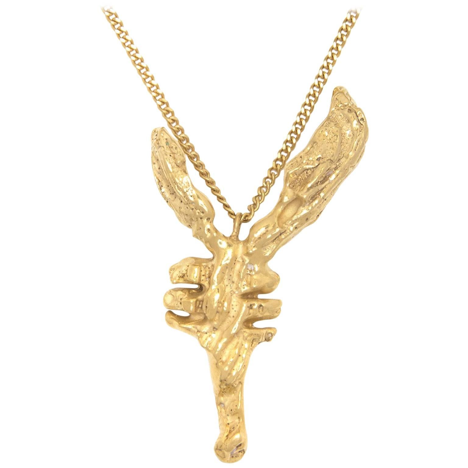 Loveness Lee - Chinese Zodiac Goat - Sheep, Ram Horoscope Gold Pendant Necklace For Sale