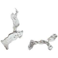 Loveness Lee - Thala - Asymmetrical Silver Cuff and Drop Earrings
