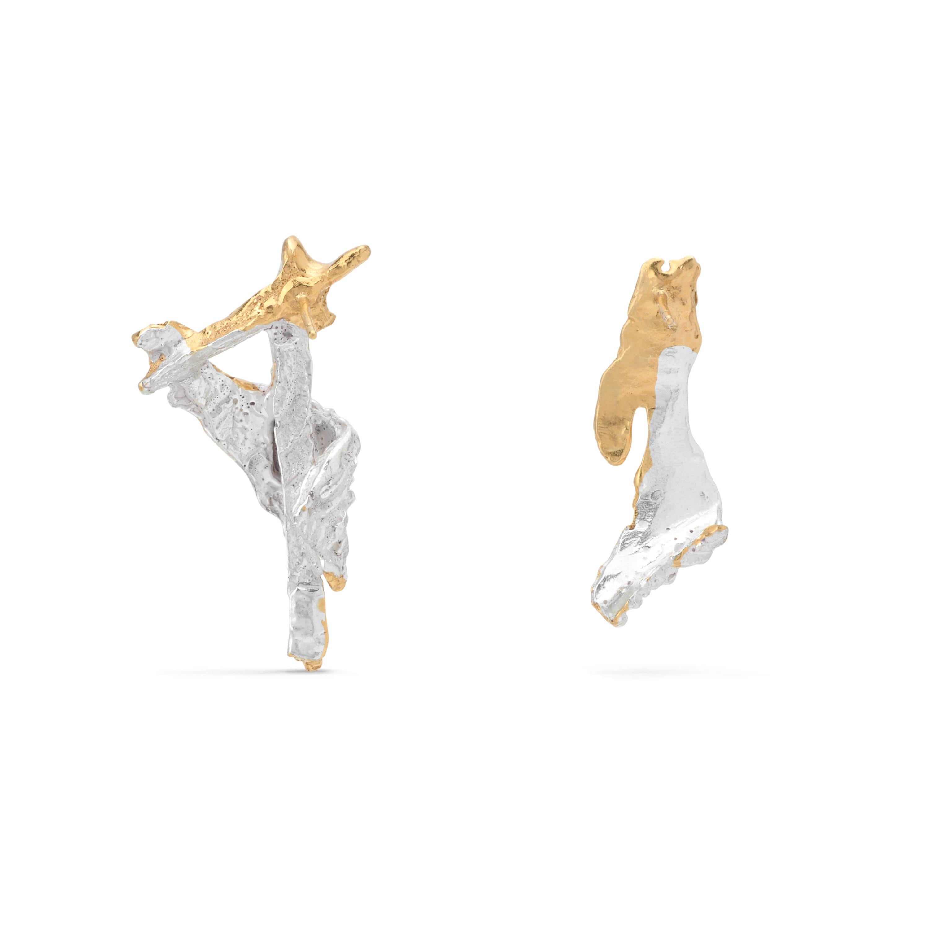 Afon is the Welsh word for river, and these stunning earrings are, like the paths of the ancient waterways of Wales, formed of an asymmetric beauty. Their bold, serpentine shapes ensure they’ll make a statement wherever or however they’re worn, but
