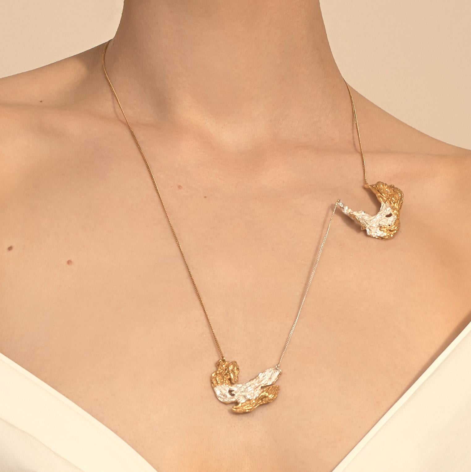 Contemporary Loveness Lee - Risco - Gold and Silver Necklace For Sale