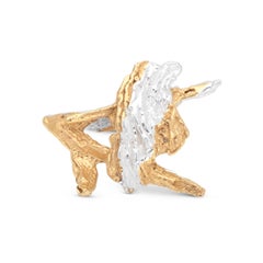 Loveness Lee - Solstice - Gold and Silver textured ring