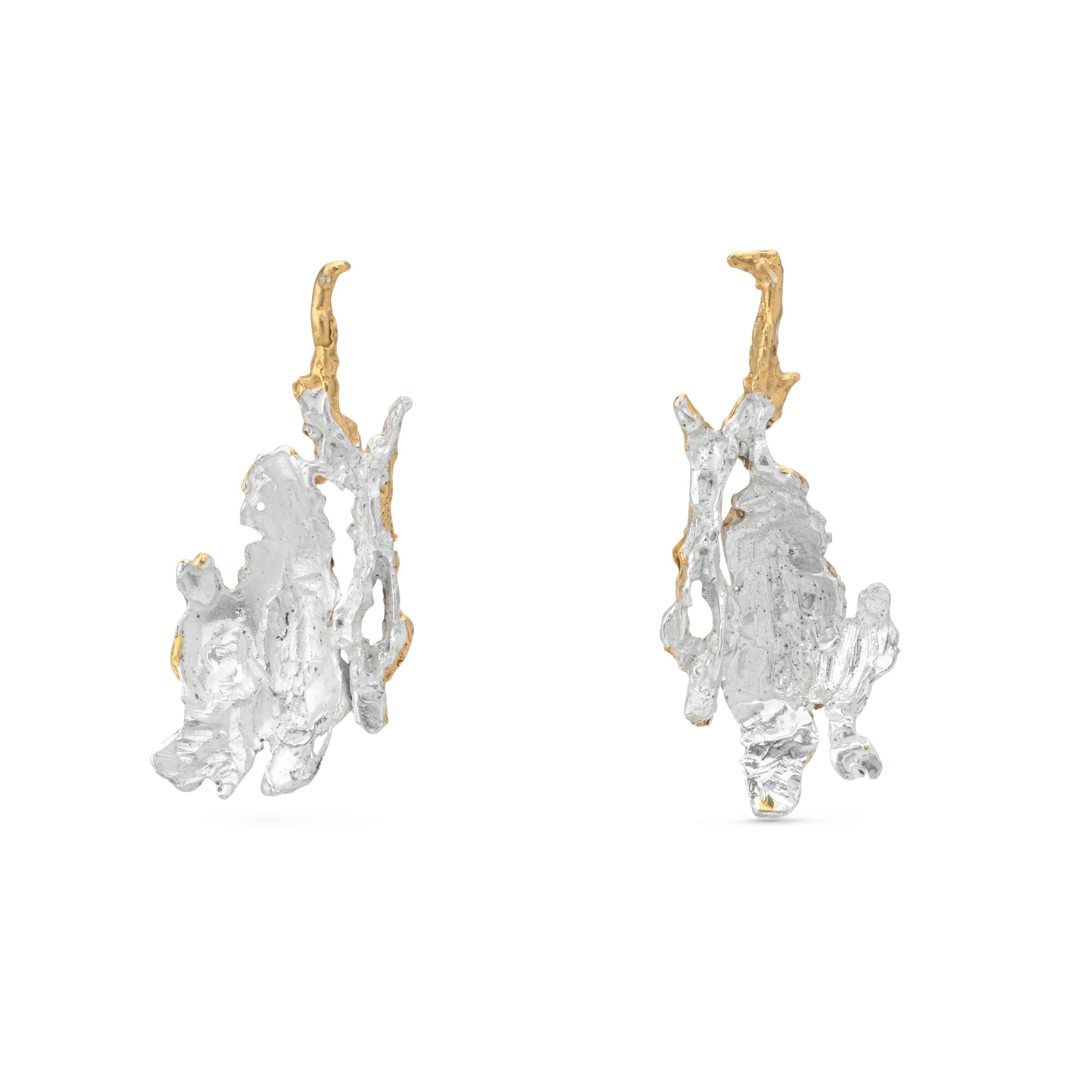 The Sequoia is a giant redwood tree, one of the oldest and tallest living things to inhabit the forests of North America. The shapes of these carefully-handcrafted earrings seem to clamber upwards, like a Sequioa towering above the canopy, while