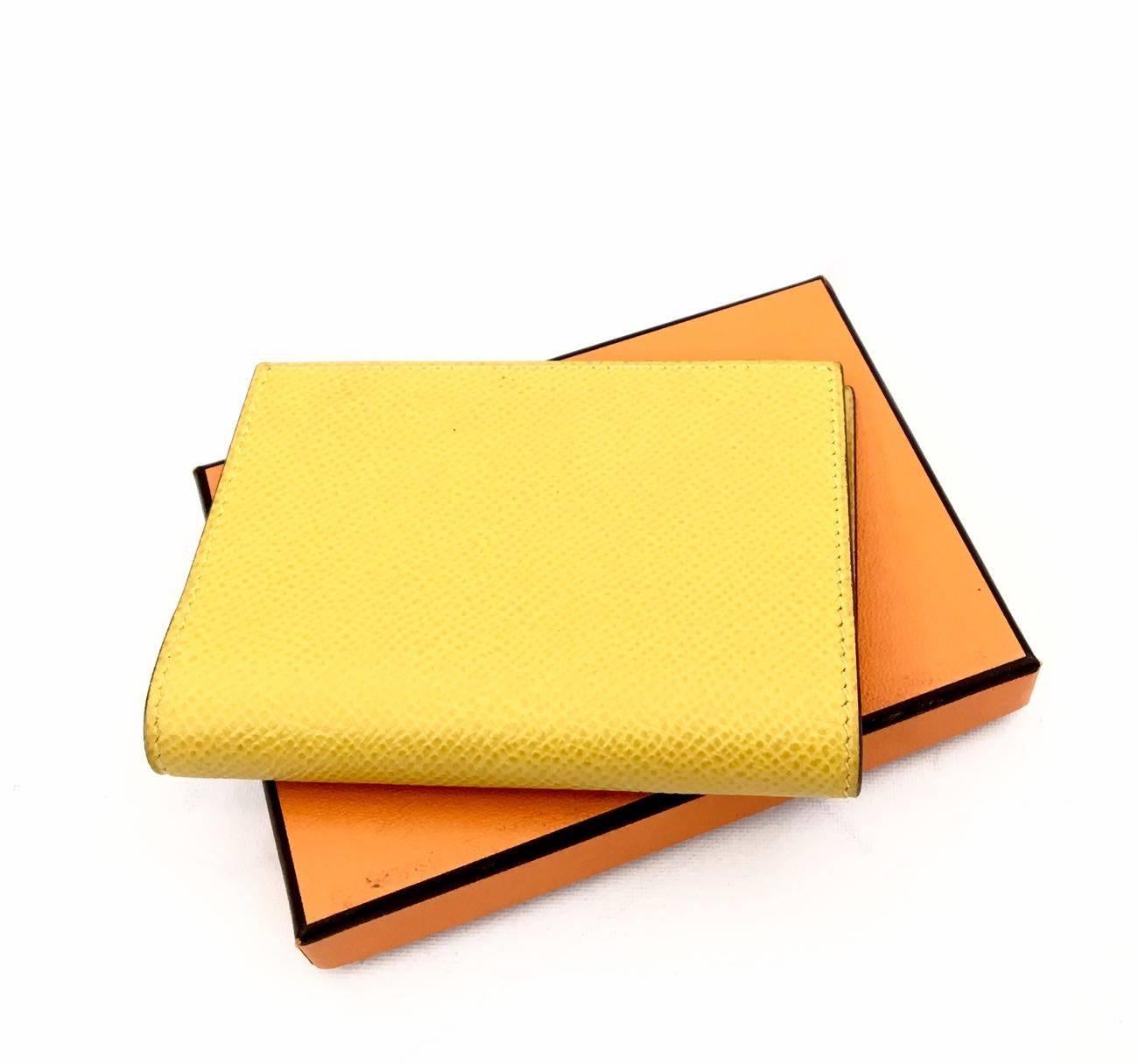 1998 Hermes Yellow Soleil Epsom Agenda PM Notebook Cover 1