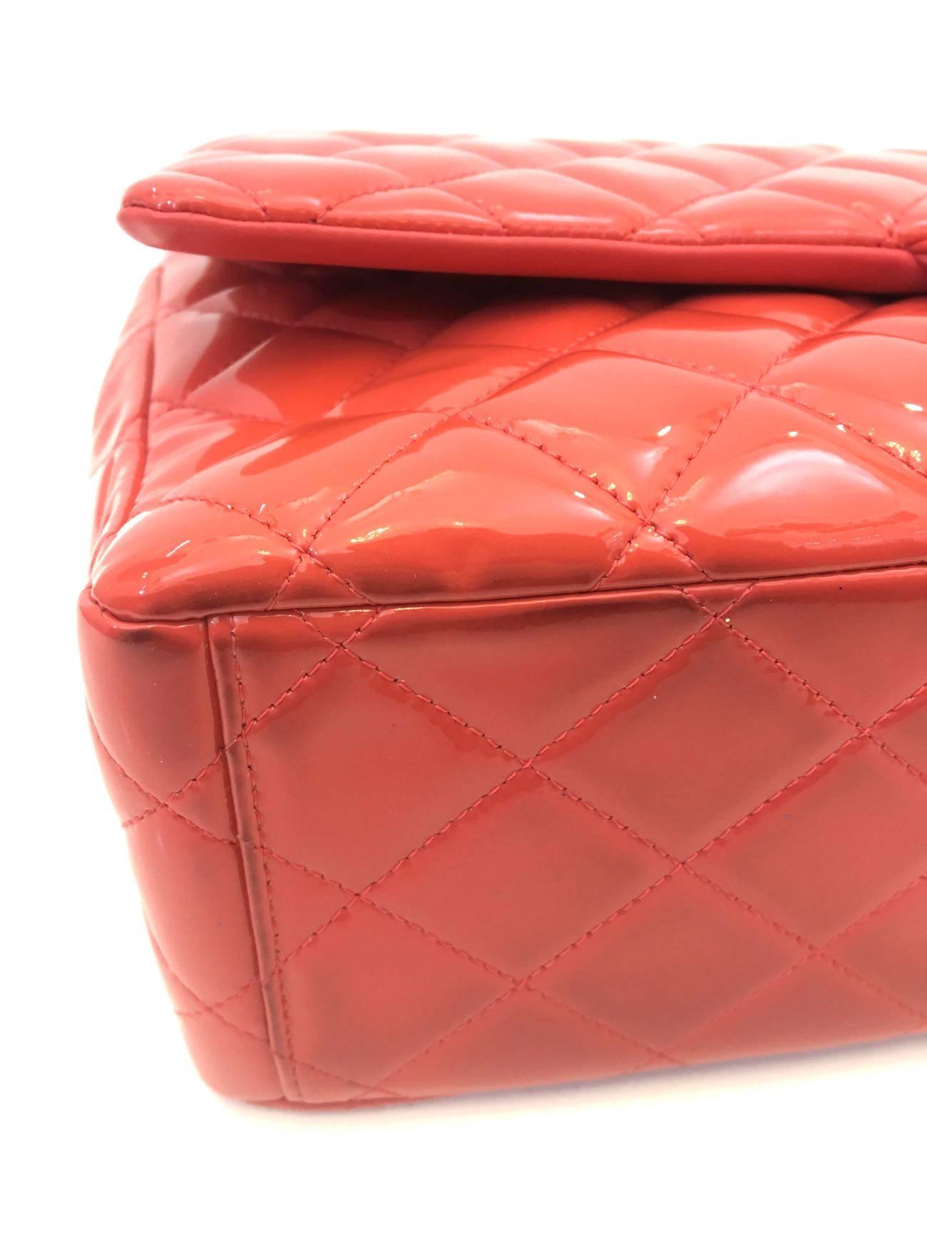 Chanel Bag Maxi Jumbo Coral Vernis Leather, 2012 2