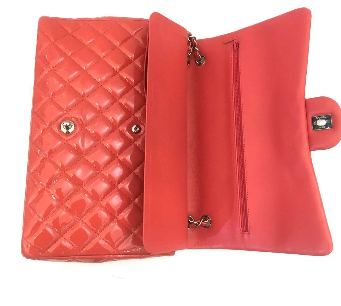 Chanel Bag Maxi Jumbo Coral Vernis Leather, 2012 3