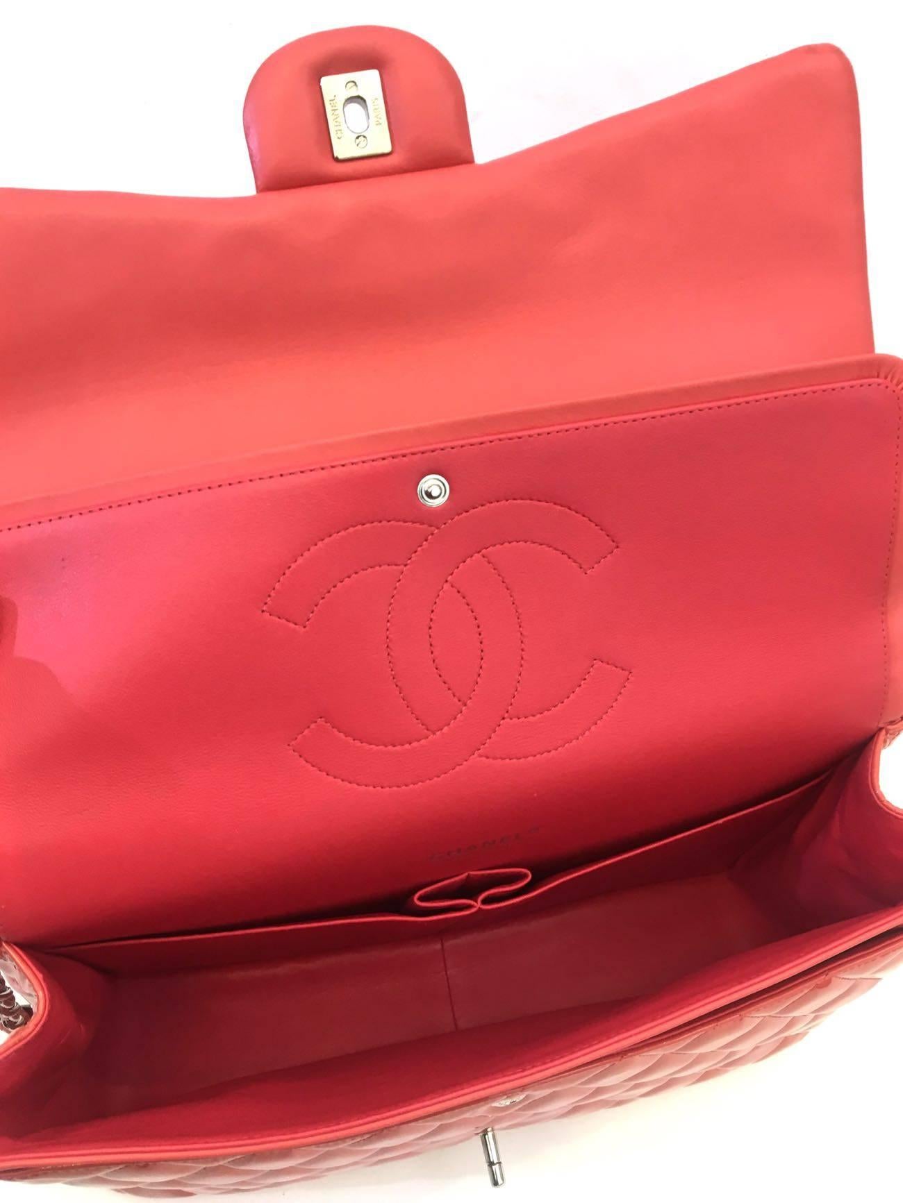 Chanel Bag Maxi Jumbo Coral Vernis Leather, 2012 4