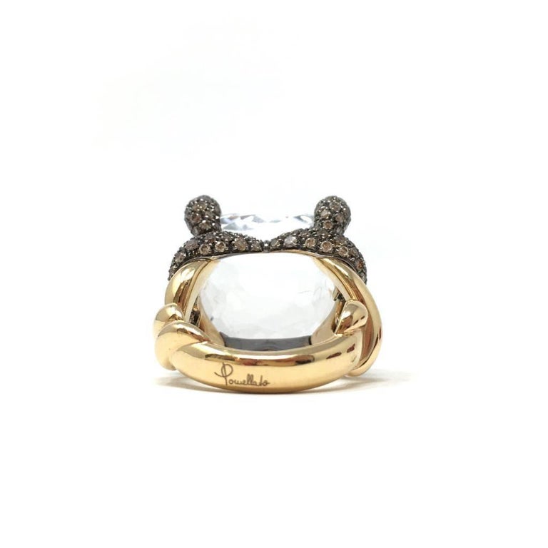 Pomellato Tango Collection Smokey Topaz Brown Diamond Gold Ring At