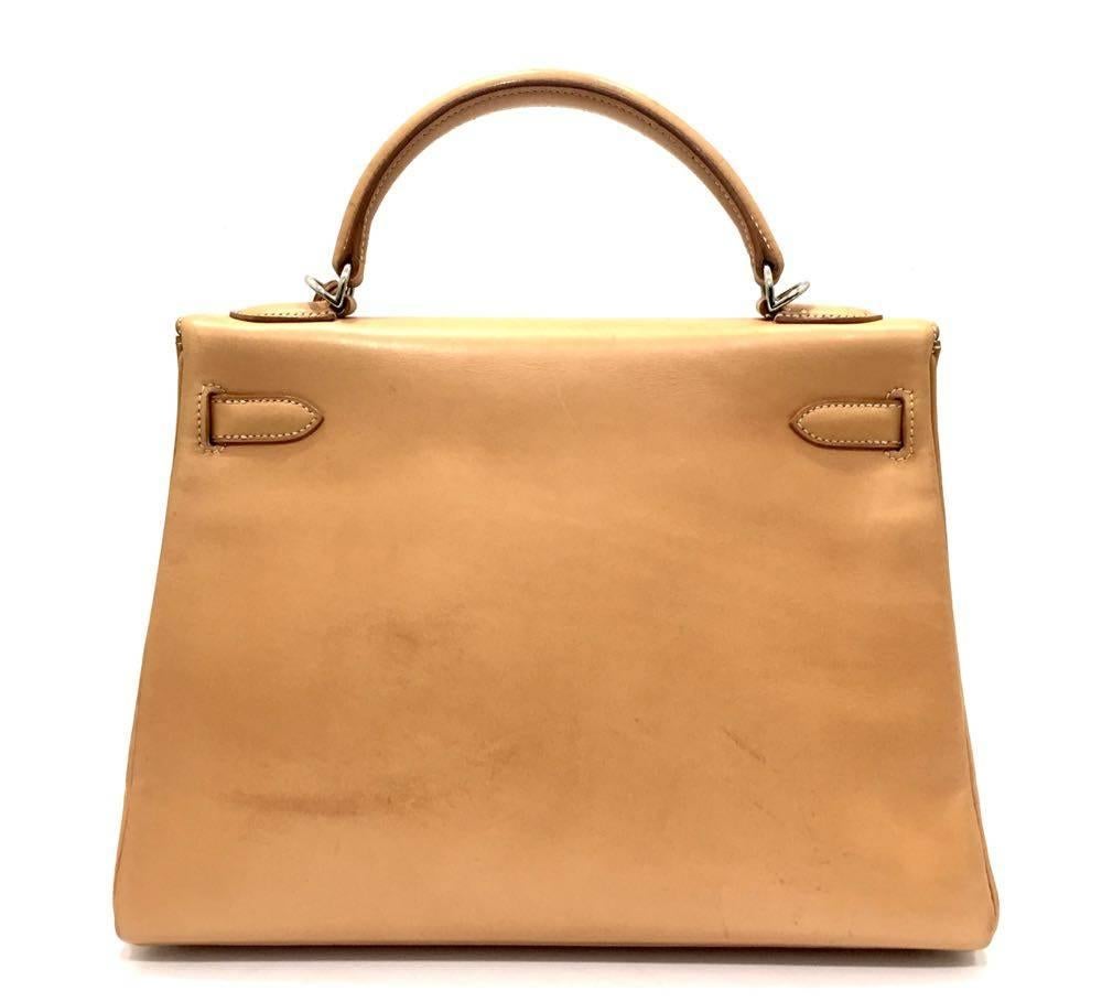 Orange Hermes Naturelle Sable Natural Leather Sac Kelly 32 Bag, 2005 