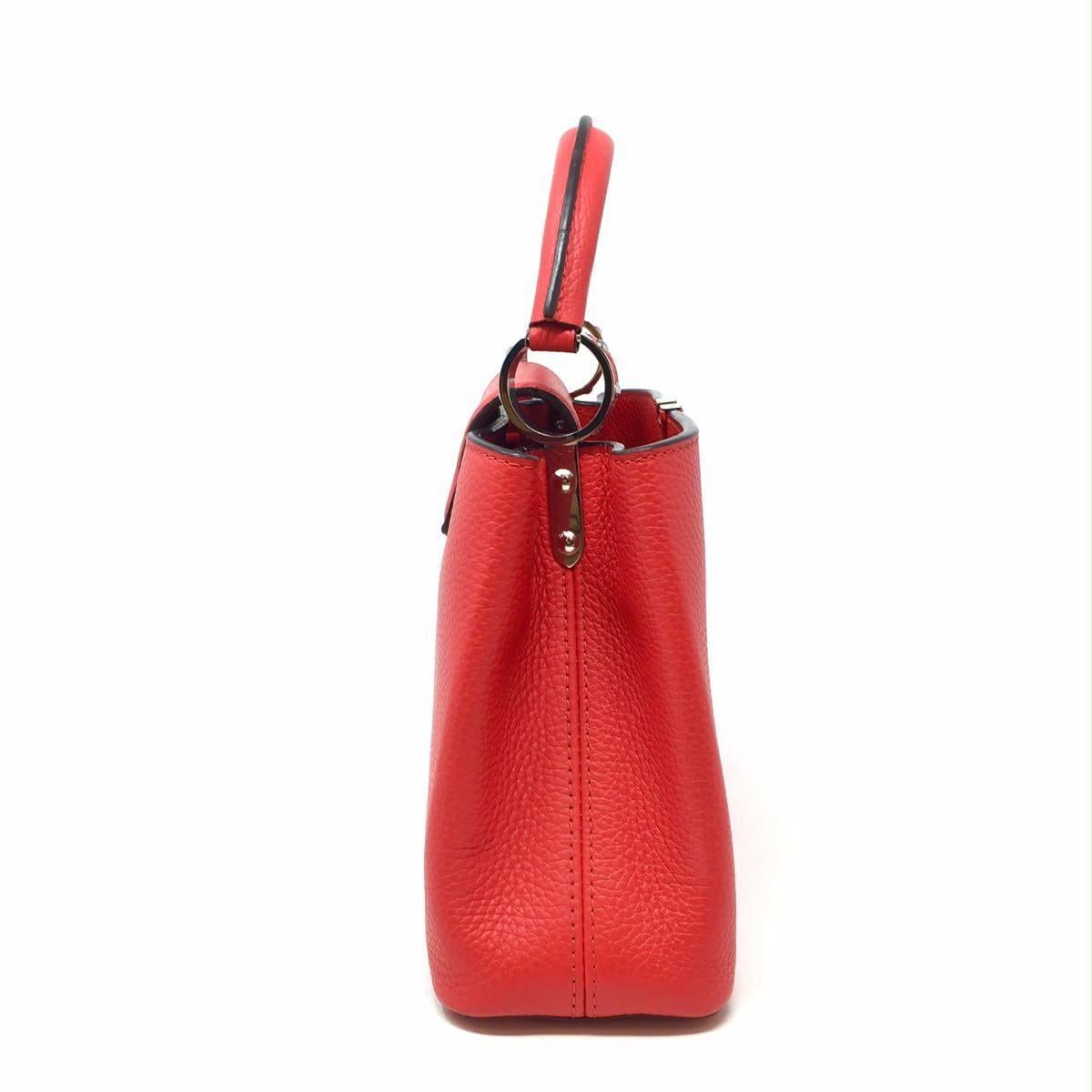 Red Louis Vuitton Capucine Coquelicot Leather Tote Bag, 2014