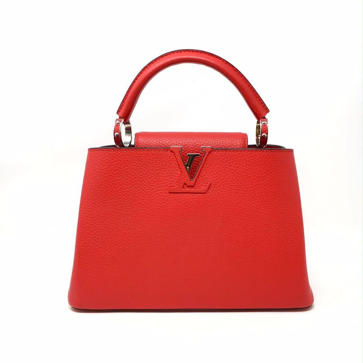 Capucine BB Bag Louis Vuitton veau taurillon coquelicot leather,
 in very good condition inside strap shoulder bag, hdw silver , dust bag included. 
Dimensions 27.0 x 20.0 x 9.0 cm