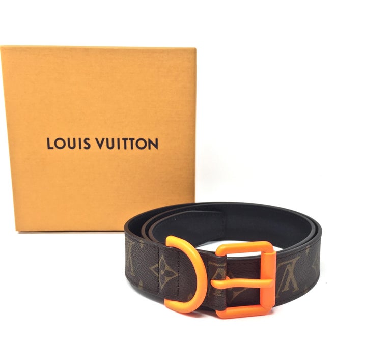 Louis Vuitton LOUIS VUITTON Belt Monogram Men's Sun Tulle LV Shape Orange  MP216
