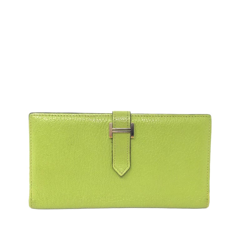 HERMES Paris WALLET Bèar chevre mysore green anise, 2009 at 1stDibs