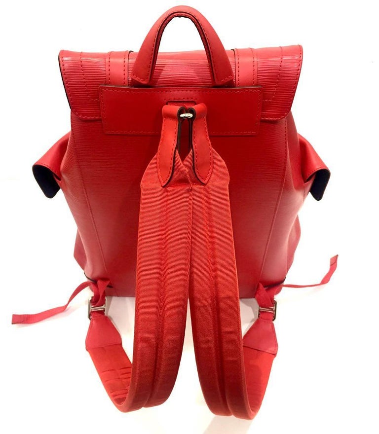 Louis Vuitton Red Leather Backpack for Supreme, 2017 at 1stdibs
