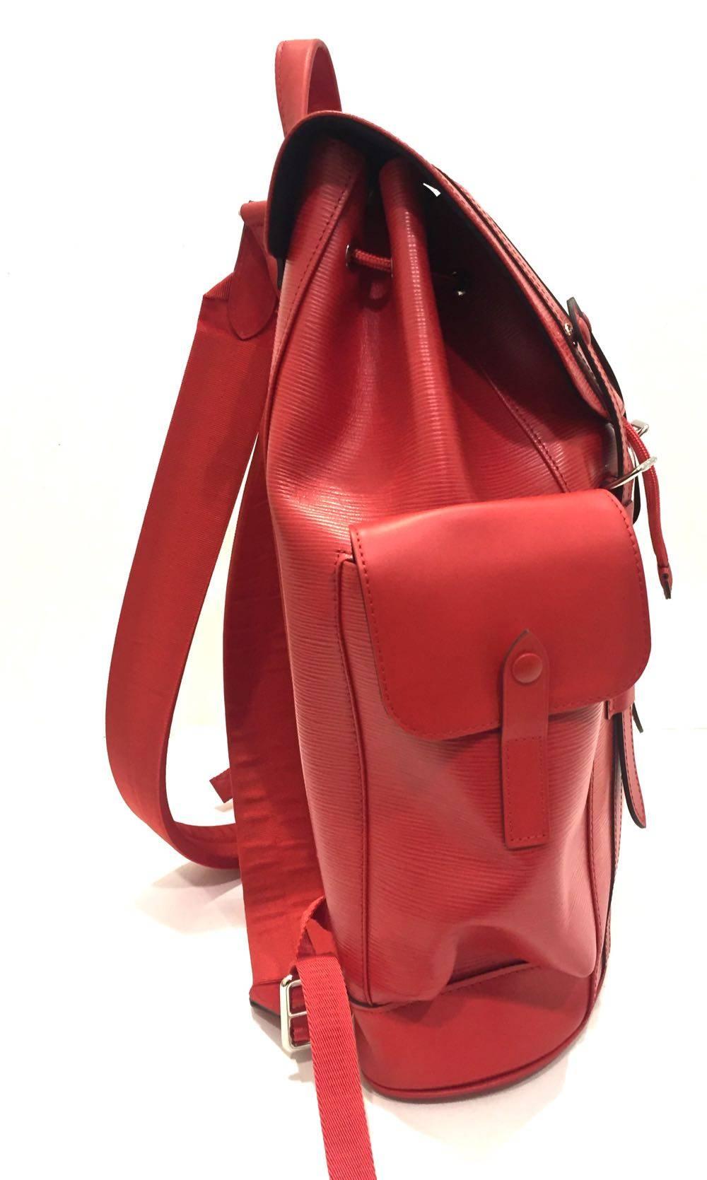 Louis Vuitton Red Leather Backpack for Supreme, 2017 In New Condition In Milan, IT