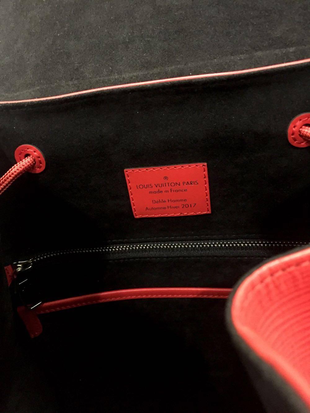 Louis Vuitton Red Leather Backpack for Supreme, 2017 1